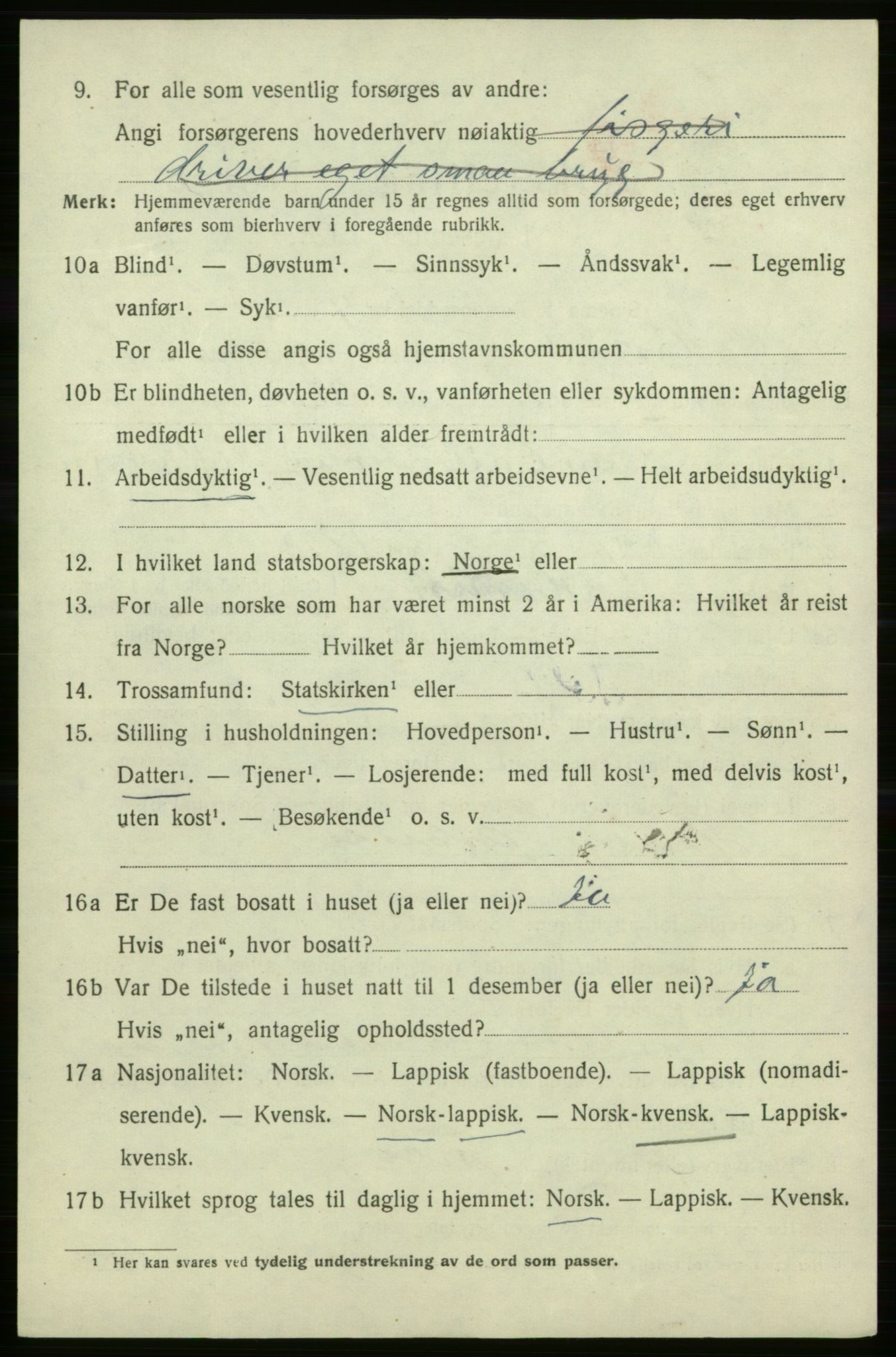 SATØ, 1920 census for Hasvik, 1920, p. 1764