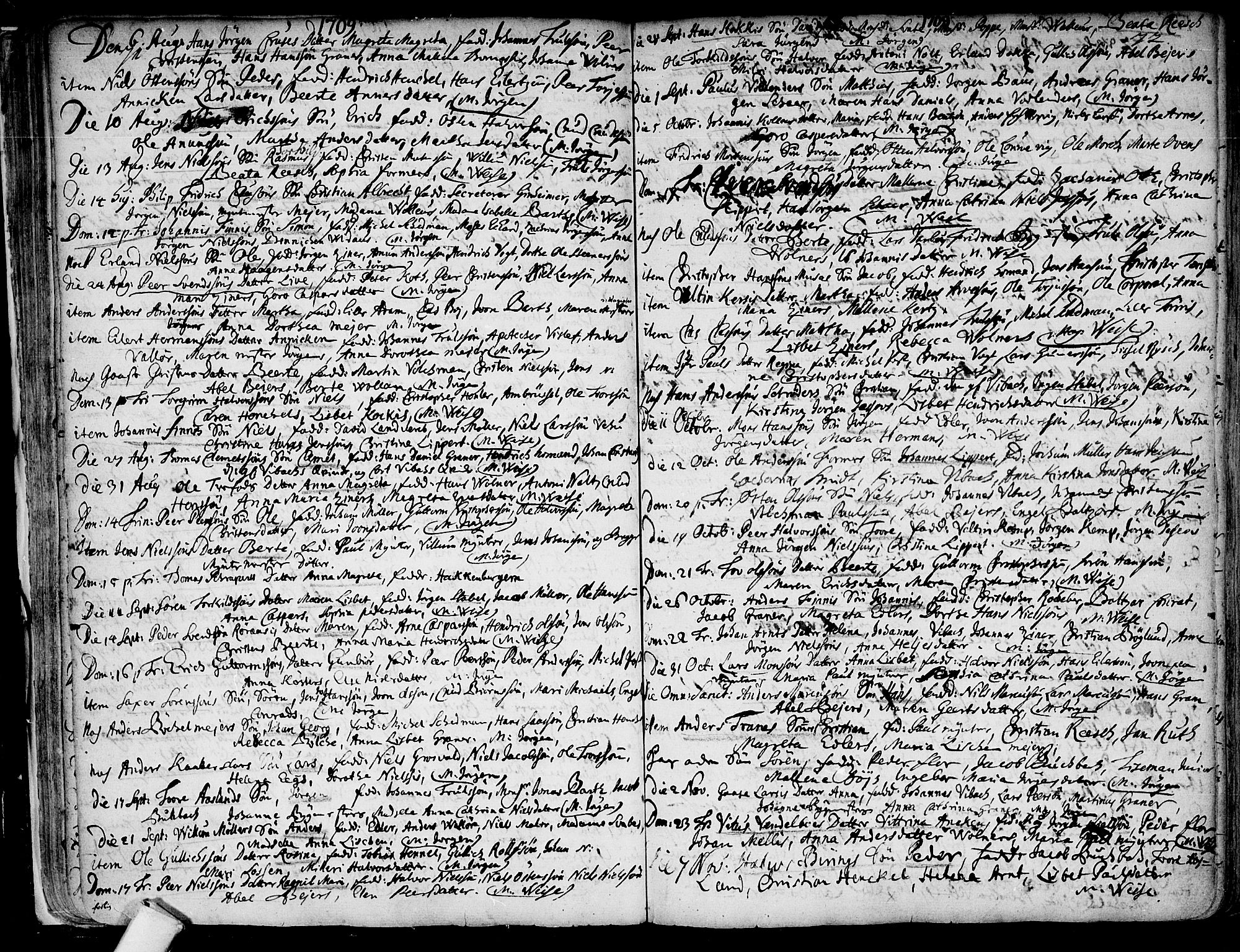 Kongsberg kirkebøker, AV/SAKO-A-22/F/Fa/L0001: Parish register (official) no. I 1, 1696-1720, p. 71-72