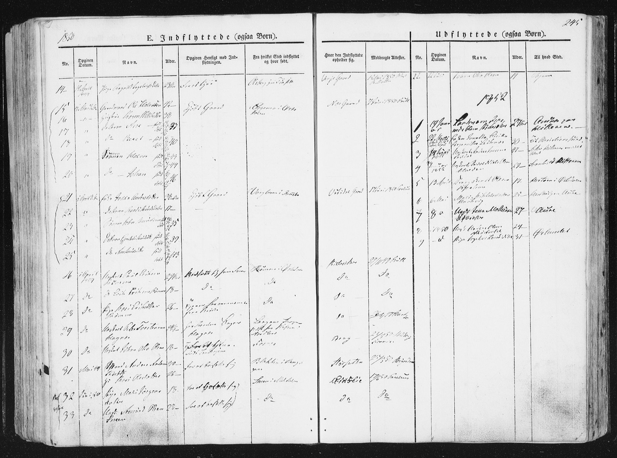 Ministerialprotokoller, klokkerbøker og fødselsregistre - Sør-Trøndelag, SAT/A-1456/630/L0493: Parish register (official) no. 630A06, 1841-1851, p. 245