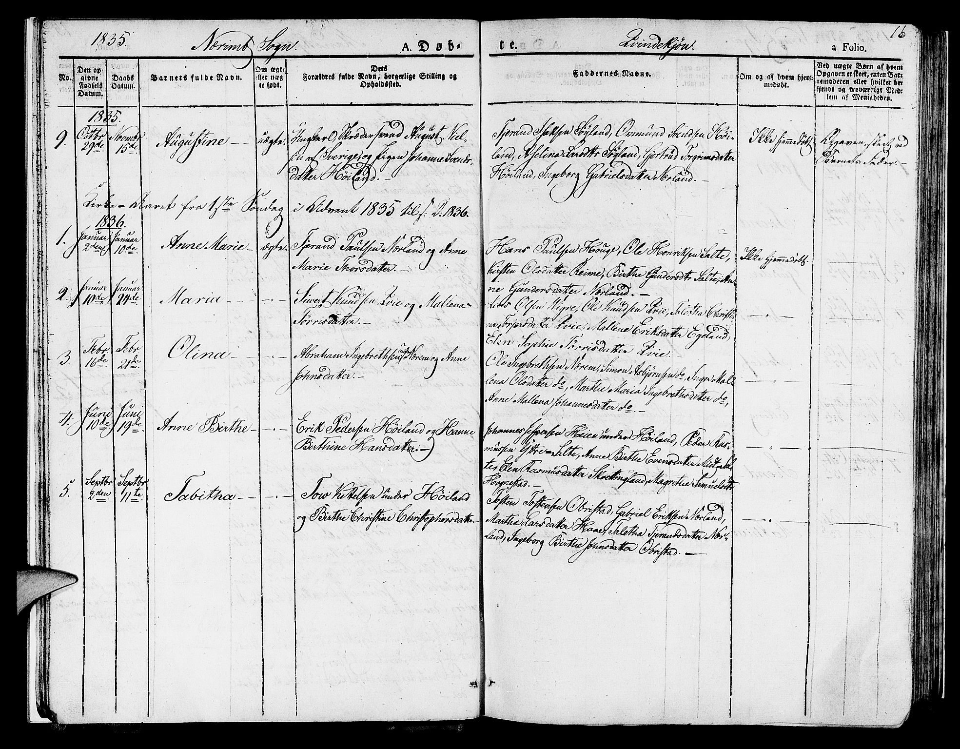 Hå sokneprestkontor, SAST/A-101801/001/30BA/L0004: Parish register (official) no. A 4.1 /1, 1826-1841, p. 16