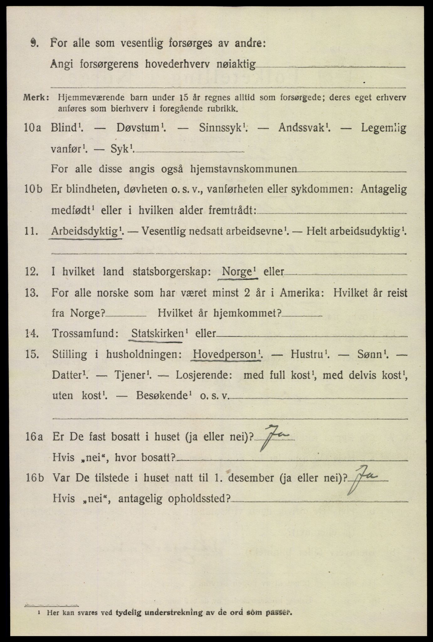 SAK, 1920 census for Iveland, 1920, p. 932