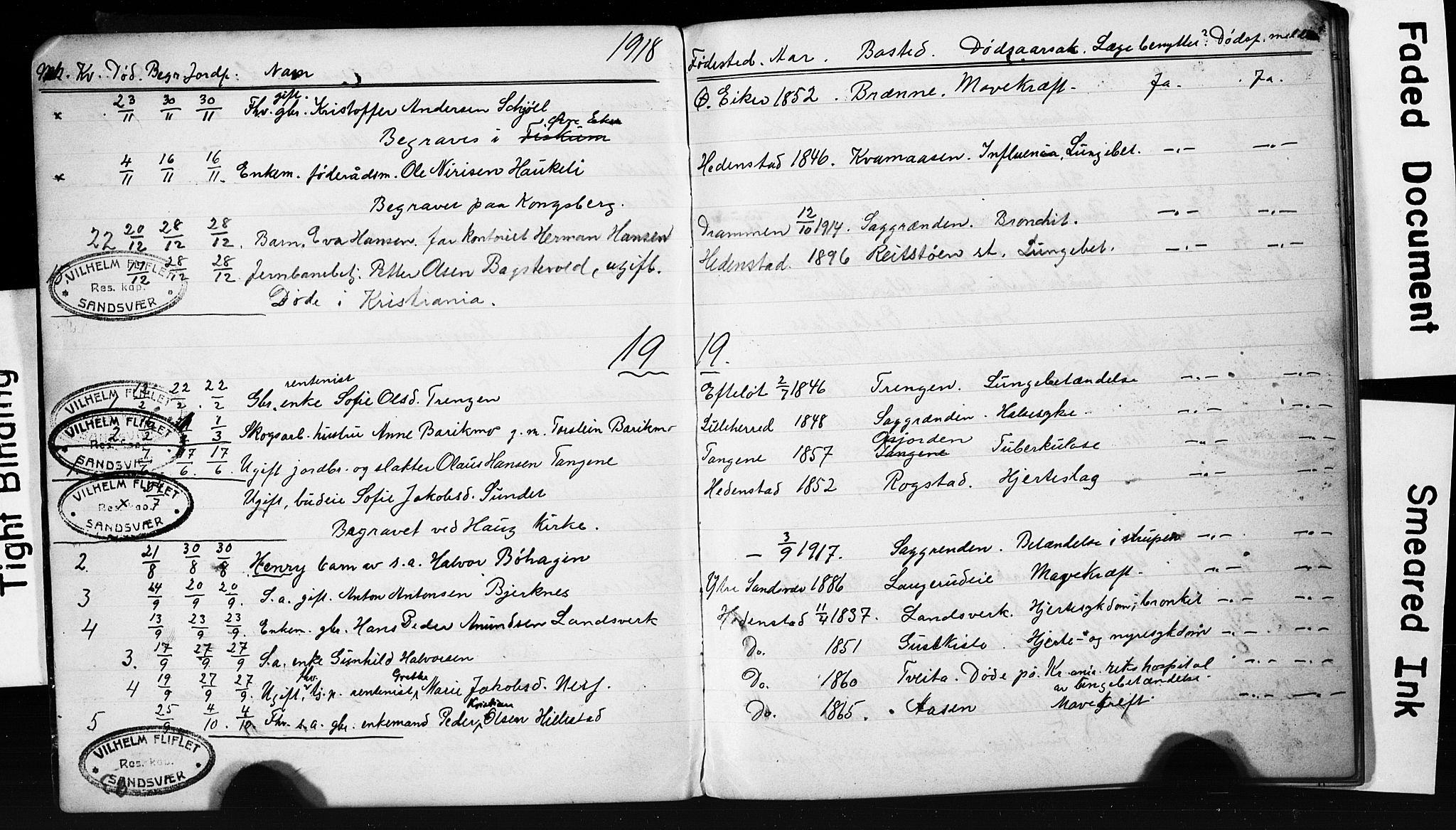 Sandsvær kirkebøker, SAKO/A-244/G/Gd/L0004b: Parish register (copy) no. IV 4B, 1918-1925, p. 93