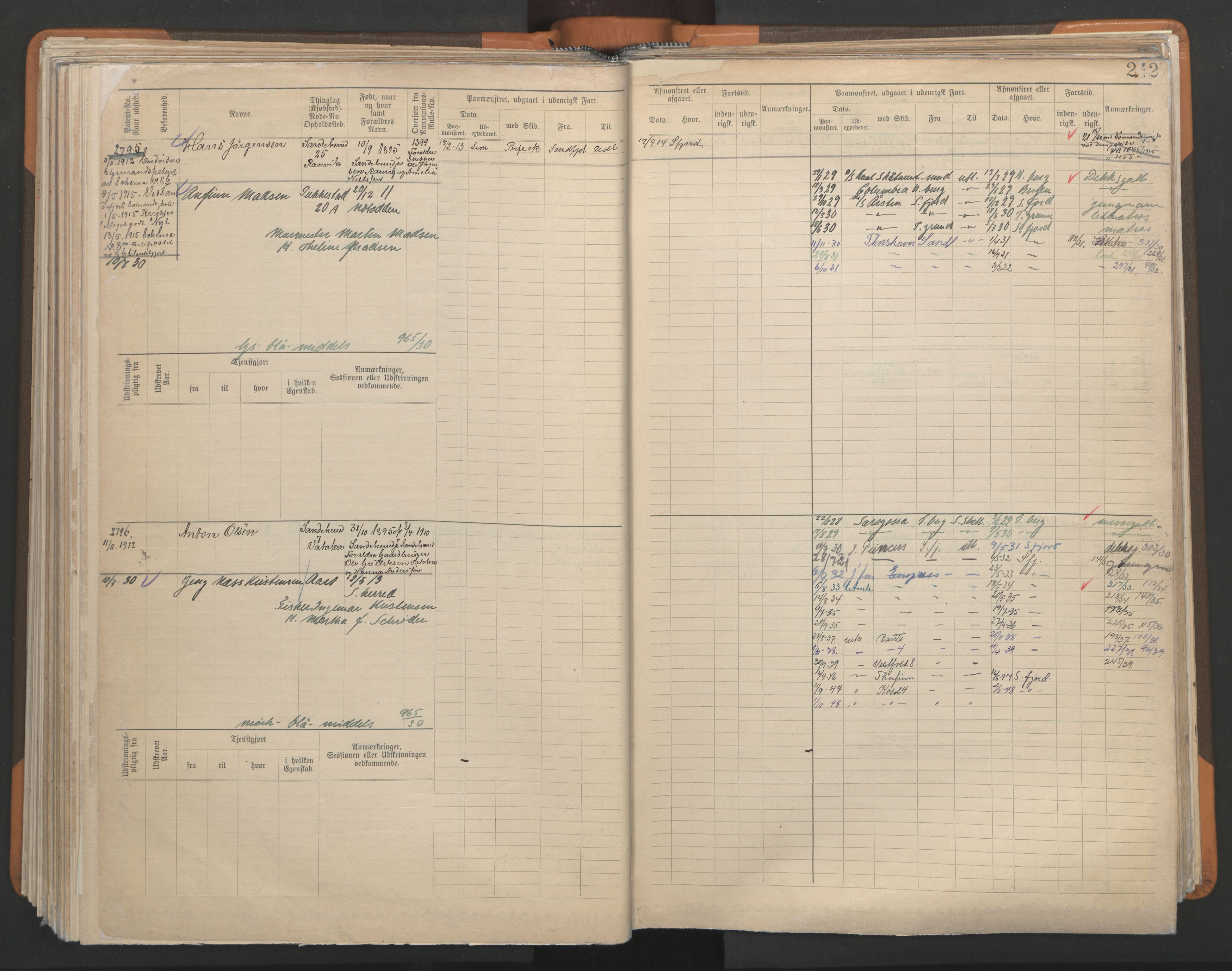 Sandefjord innrulleringskontor, AV/SAKO-A-788/F/Fb/L0009: Hovedrulle, 1897, p. 242