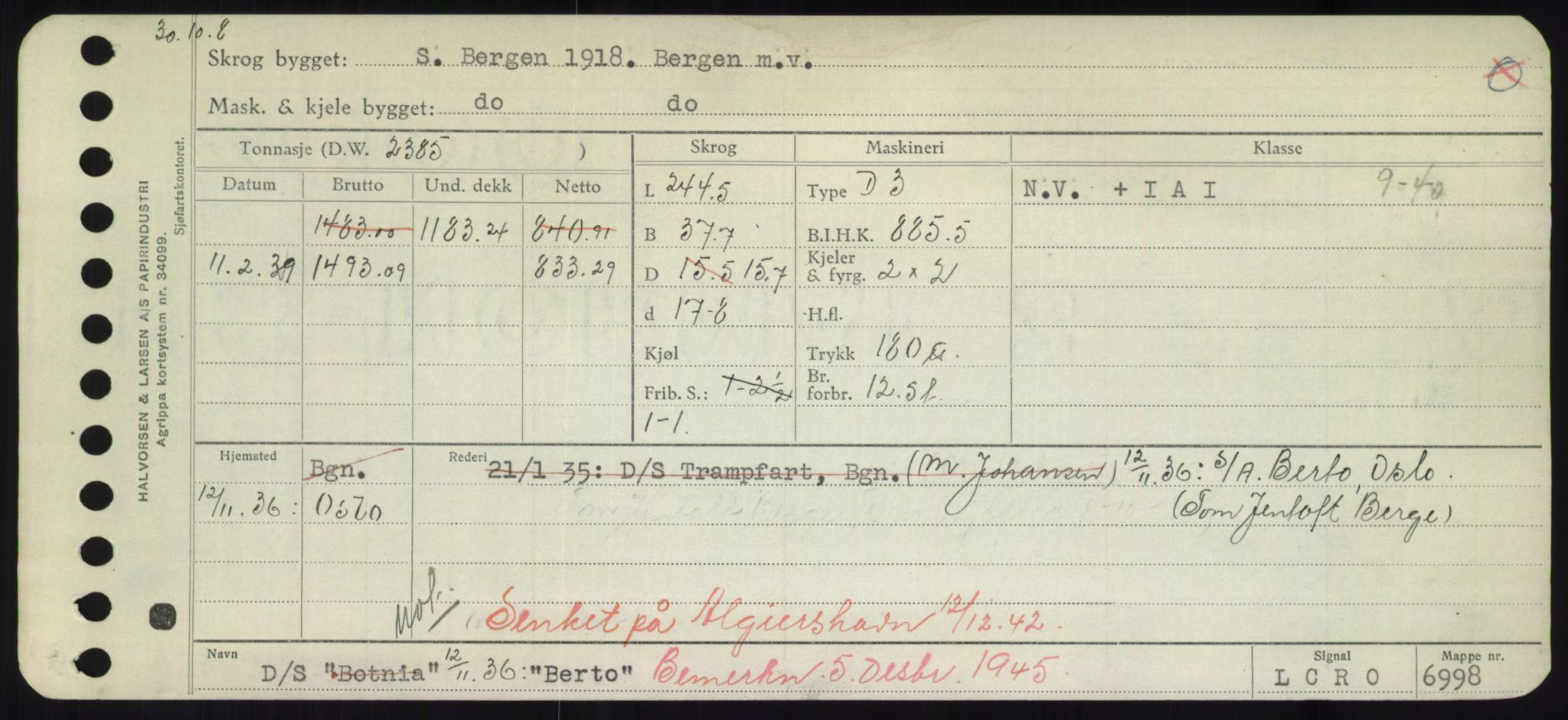 Sjøfartsdirektoratet med forløpere, Skipsmålingen, AV/RA-S-1627/H/Hd/L0003: Fartøy, B-Bev, p. 903
