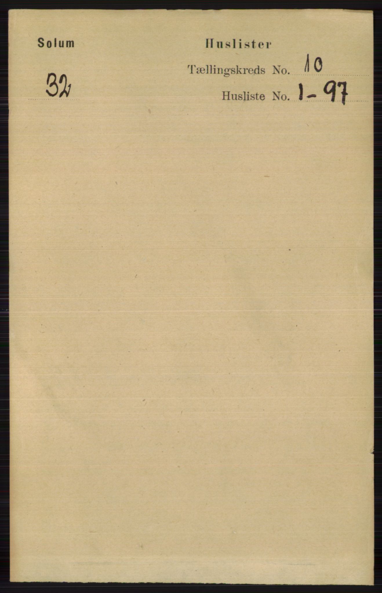 RA, 1891 census for 0818 Solum, 1891, p. 4590