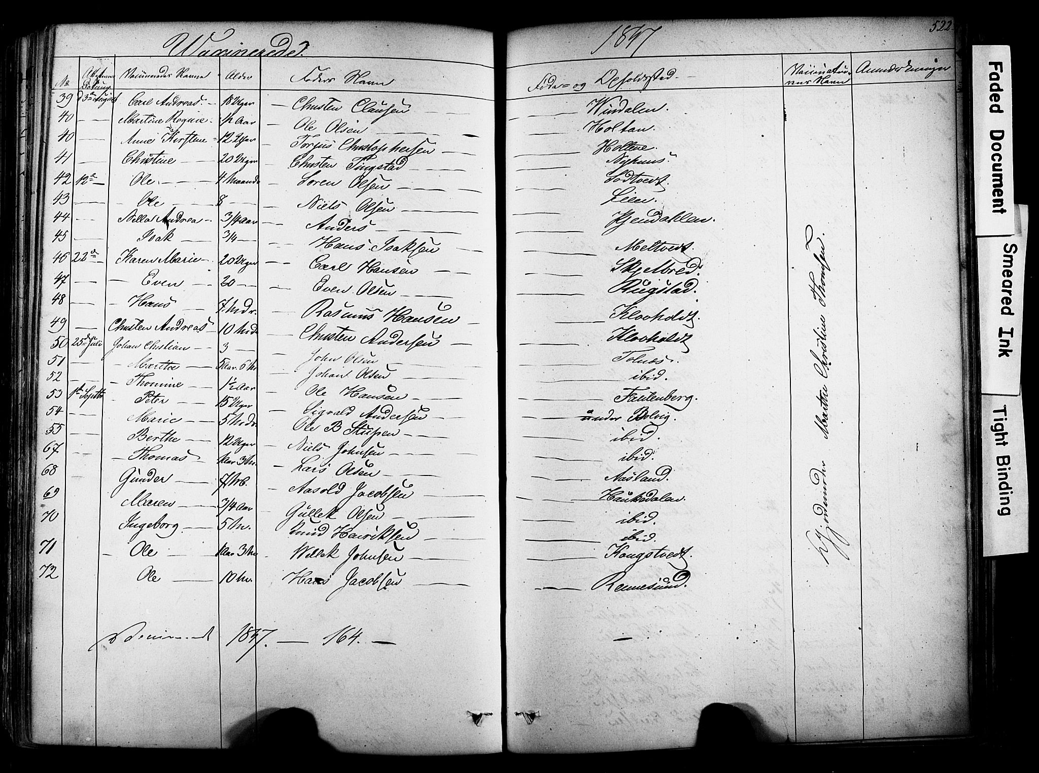 Solum kirkebøker, SAKO/A-306/F/Fa/L0006: Parish register (official) no. I 6, 1844-1855, p. 522