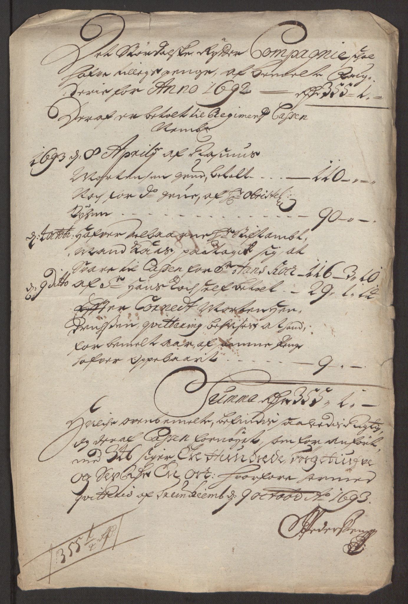 Rentekammeret inntil 1814, Reviderte regnskaper, Fogderegnskap, RA/EA-4092/R62/L4185: Fogderegnskap Stjørdal og Verdal, 1692, p. 331