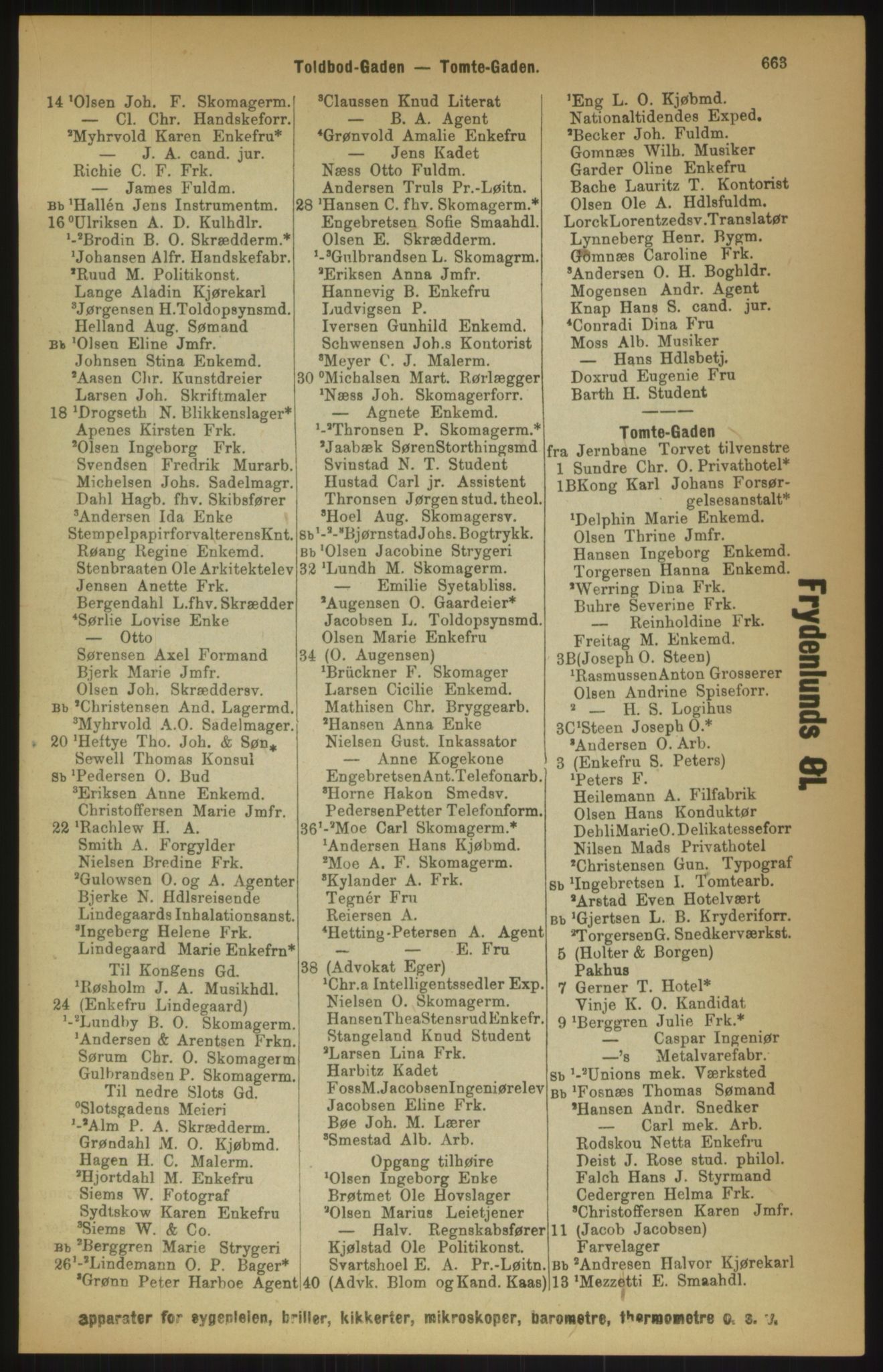 Kristiania/Oslo adressebok, PUBL/-, 1891, p. 663