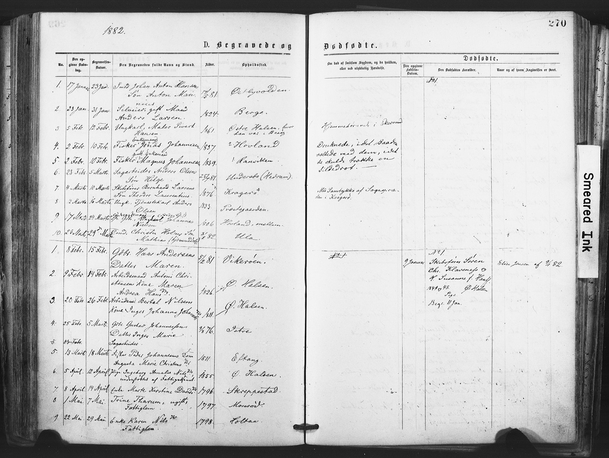 Tjølling kirkebøker, AV/SAKO-A-60/F/Fa/L0008: Parish register (official) no. 8, 1877-1886, p. 270