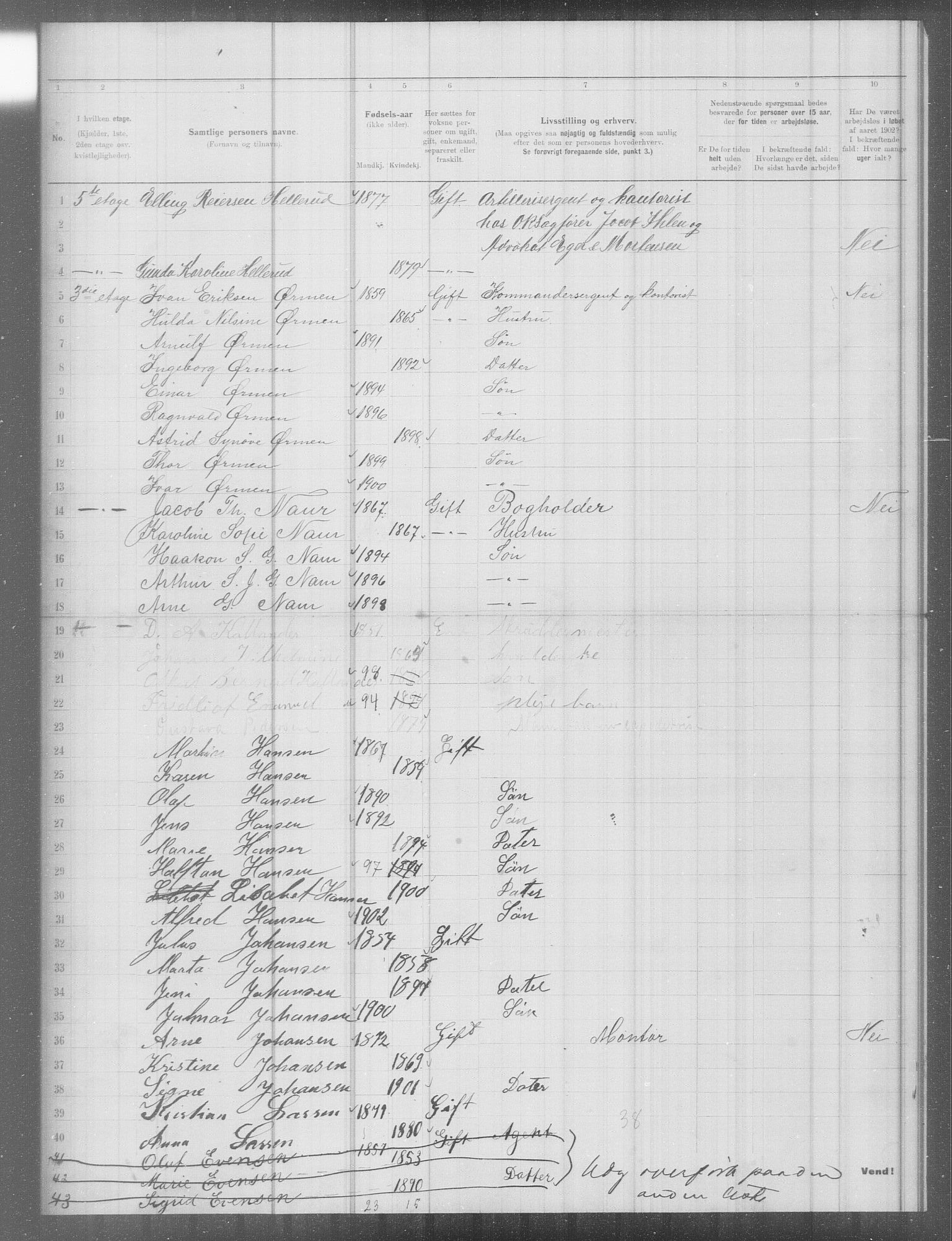 OBA, Municipal Census 1902 for Kristiania, 1902, p. 7490