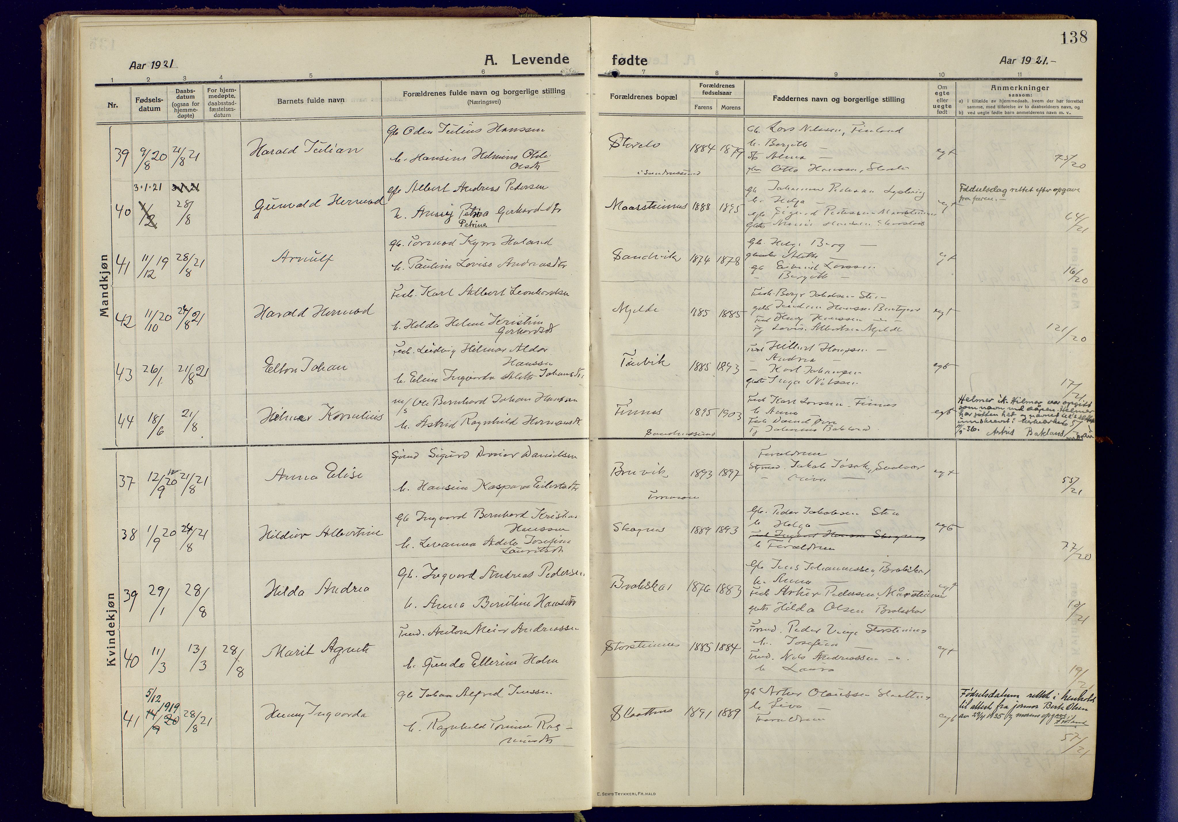 Tromsøysund sokneprestkontor, AV/SATØ-S-1304/G/Ga/L0008kirke: Parish register (official) no. 8, 1914-1922, p. 138