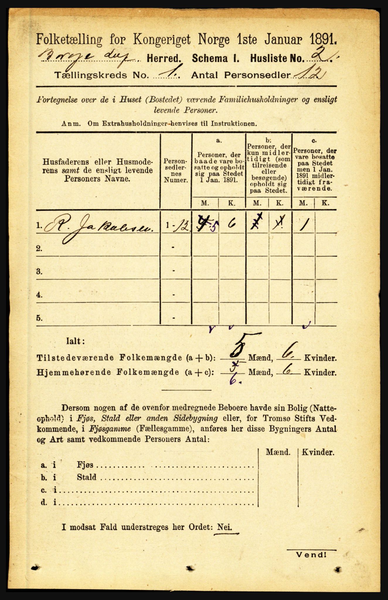 RA, 1891 census for 1862 Borge, 1891, p. 27