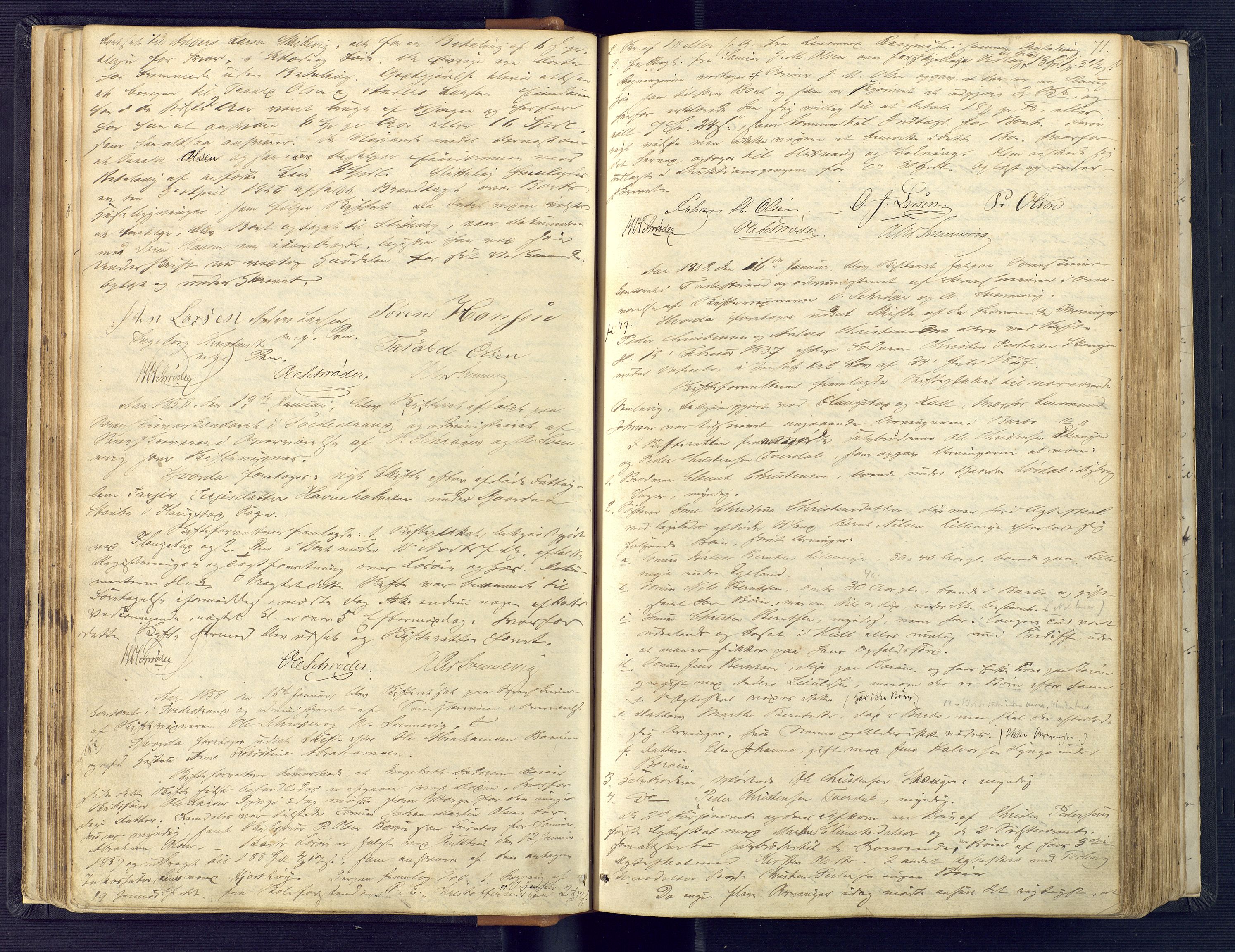 Holt sorenskriveri, AV/SAK-1221-0002/H/Hc/L0013: Skiftebehandlingsprotokoll nr. 4, 1855-1866, p. 70b-71a