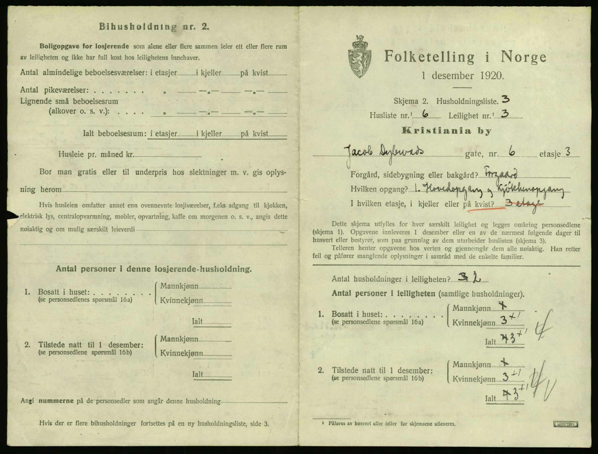 SAO, 1920 census for Kristiania, 1920, p. 660582