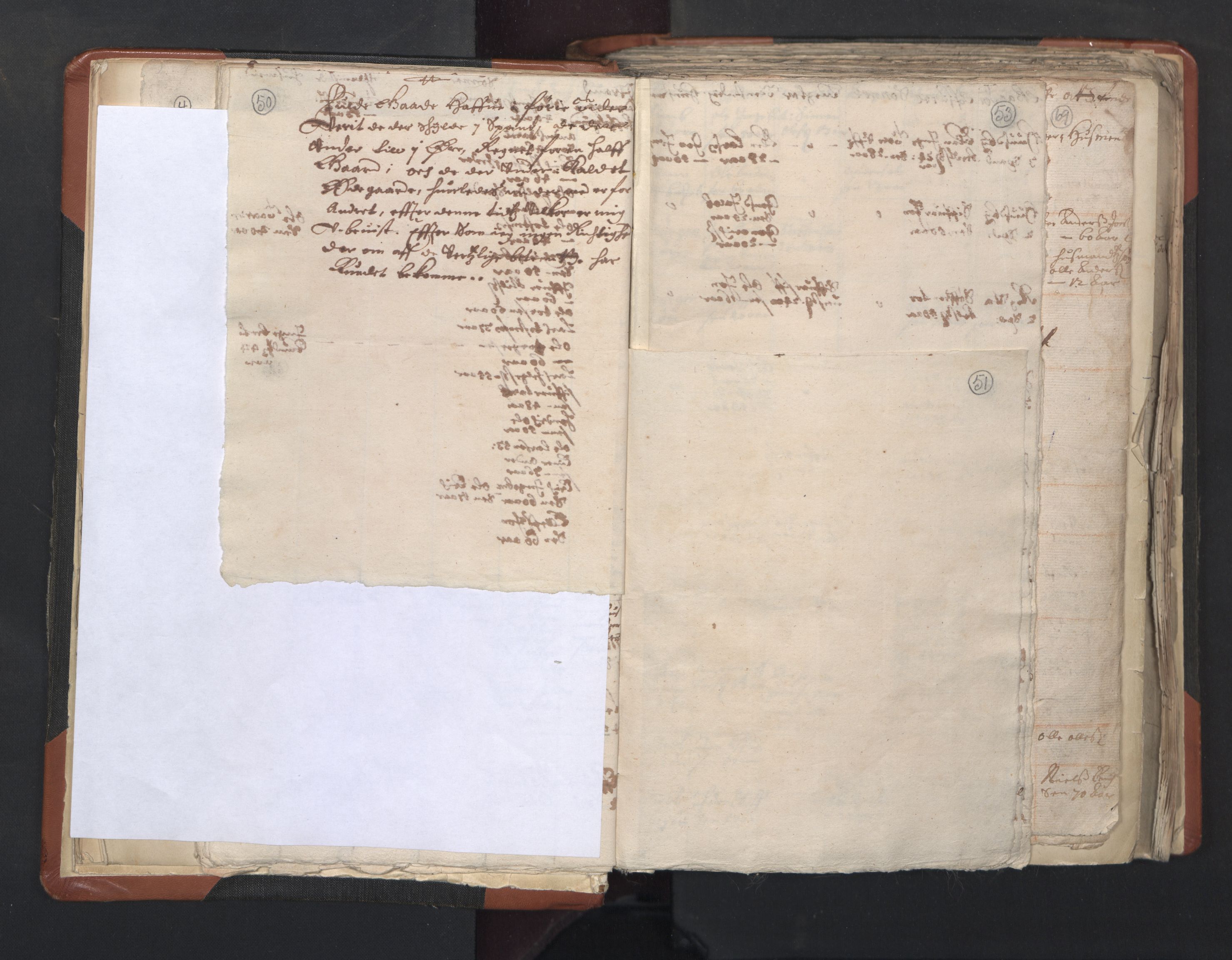RA, Vicar's Census 1664-1666, no. 31: Dalane deanery, 1664-1666, p. 50-51