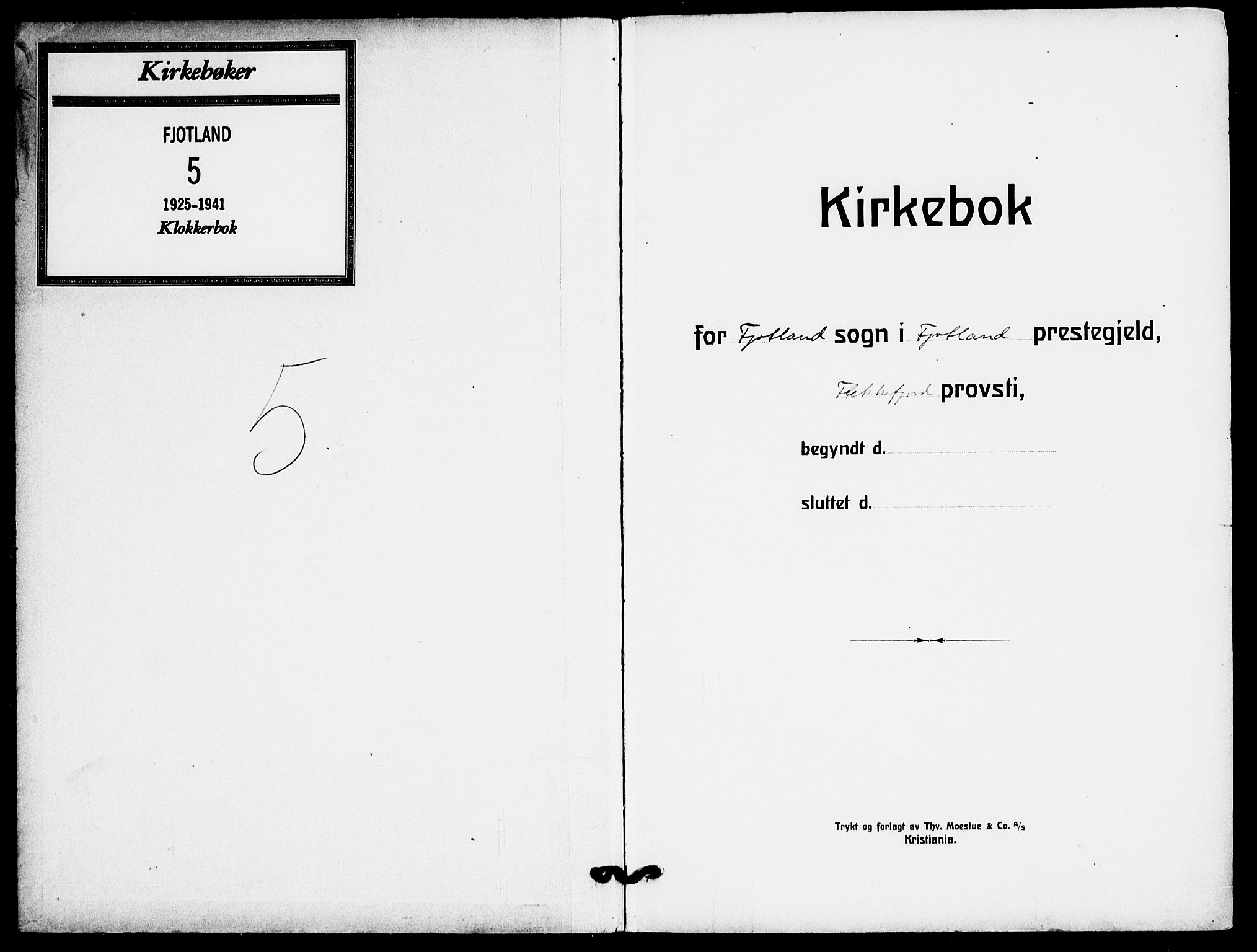 Fjotland sokneprestkontor, AV/SAK-1111-0010/F/Fb/L0004: Parish register (copy) no. B 4, 1925-1941