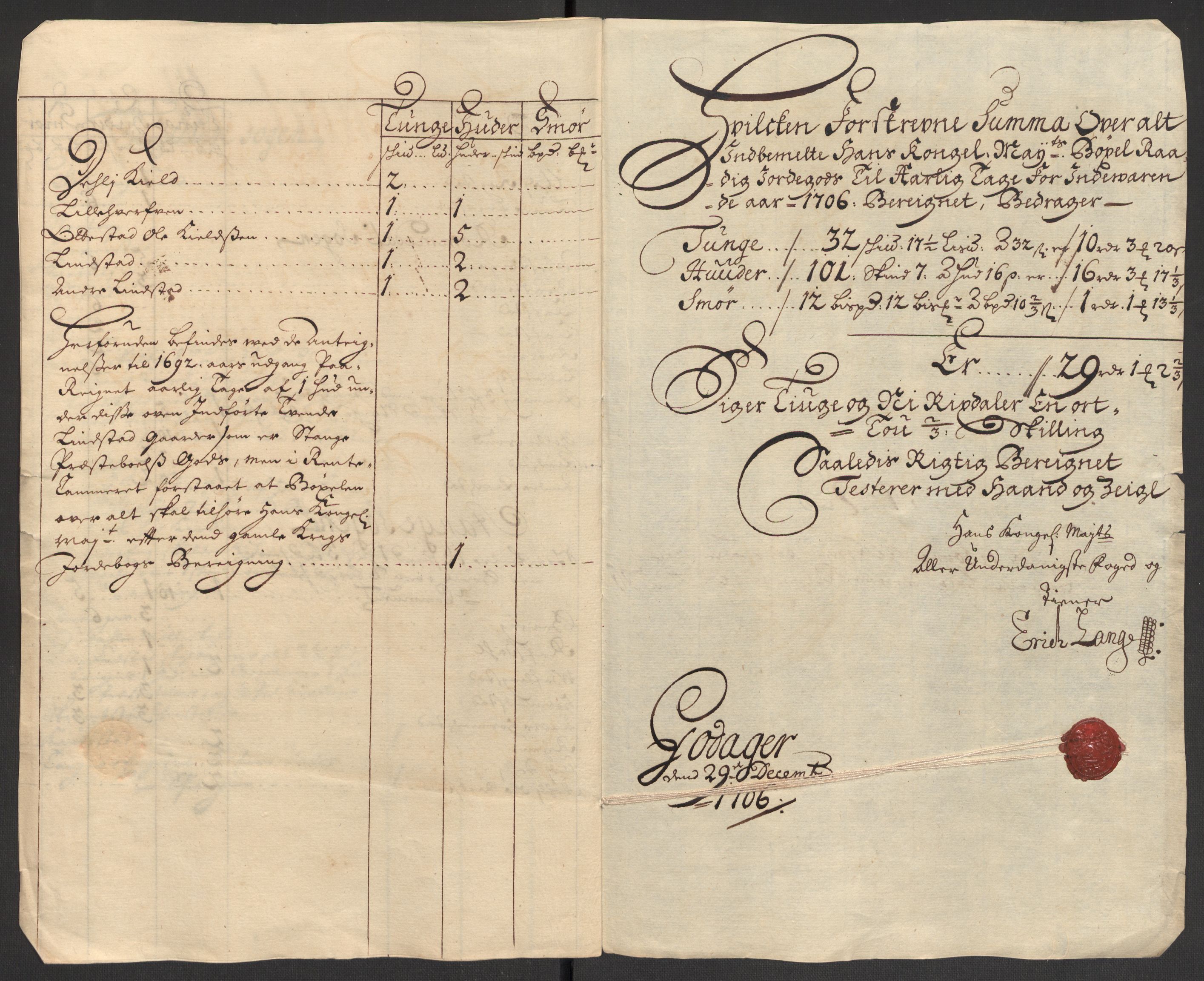 Rentekammeret inntil 1814, Reviderte regnskaper, Fogderegnskap, AV/RA-EA-4092/R16/L1043: Fogderegnskap Hedmark, 1706-1707, p. 38