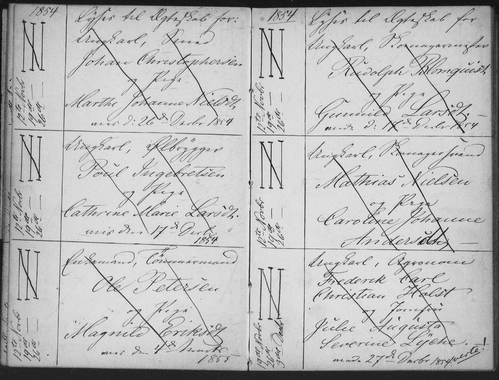 Bragernes kirkebøker, AV/SAKO-A-6/H/Ha/L0003: Banns register no. 3, 1854-1859