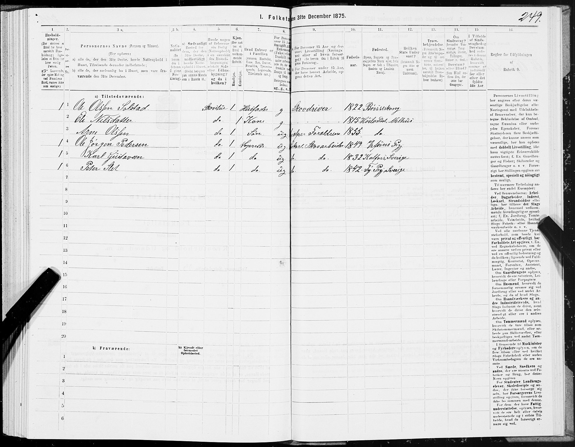 SAT, 1875 census for 1824L Vefsn/Vefsn, 1875, p. 1249