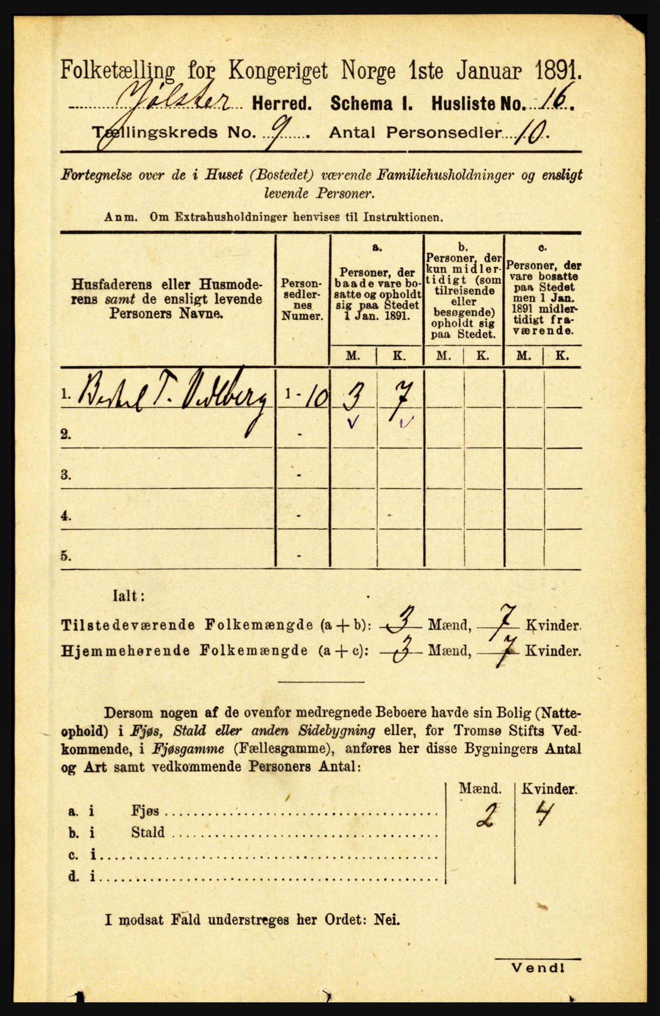 RA, 1891 census for 1431 Jølster, 1891, p. 3108