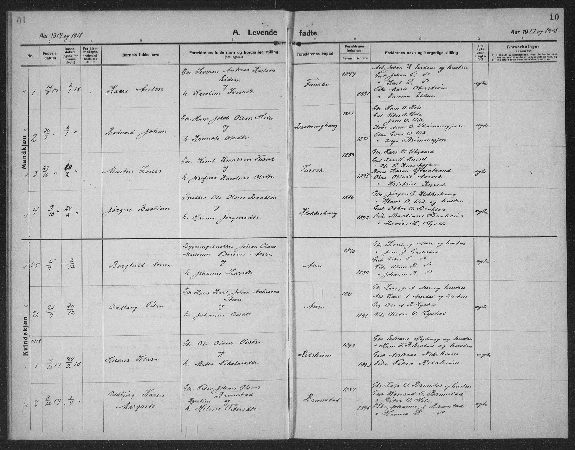 Ministerialprotokoller, klokkerbøker og fødselsregistre - Møre og Romsdal, AV/SAT-A-1454/523/L0342: Parish register (copy) no. 523C05, 1916-1937, p. 10