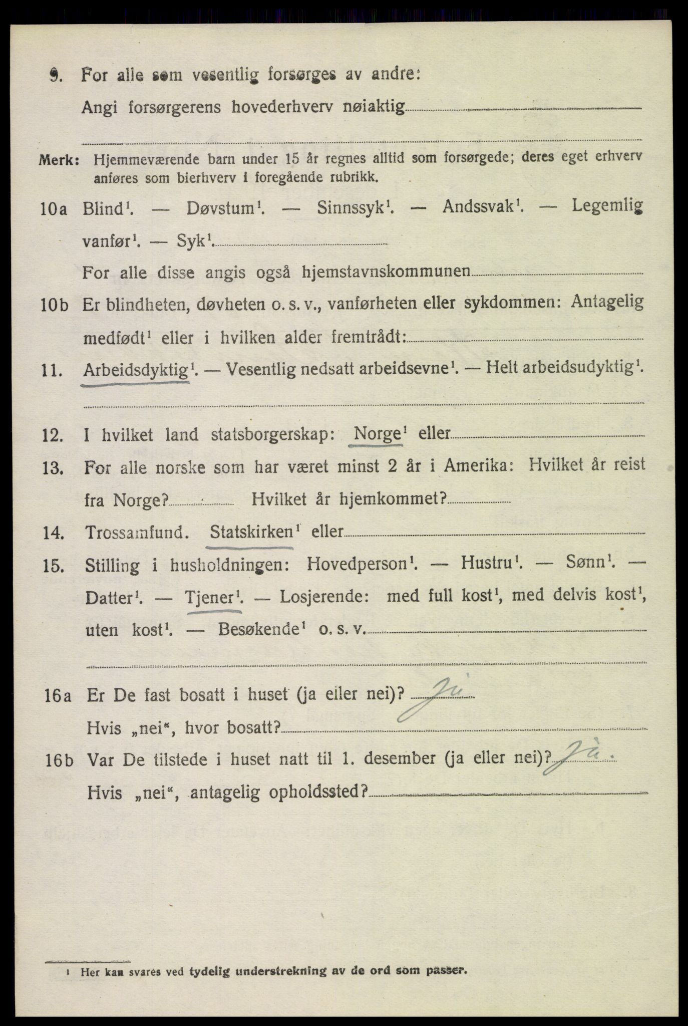 SAH, 1920 census for Nord-Fron, 1920, p. 7019