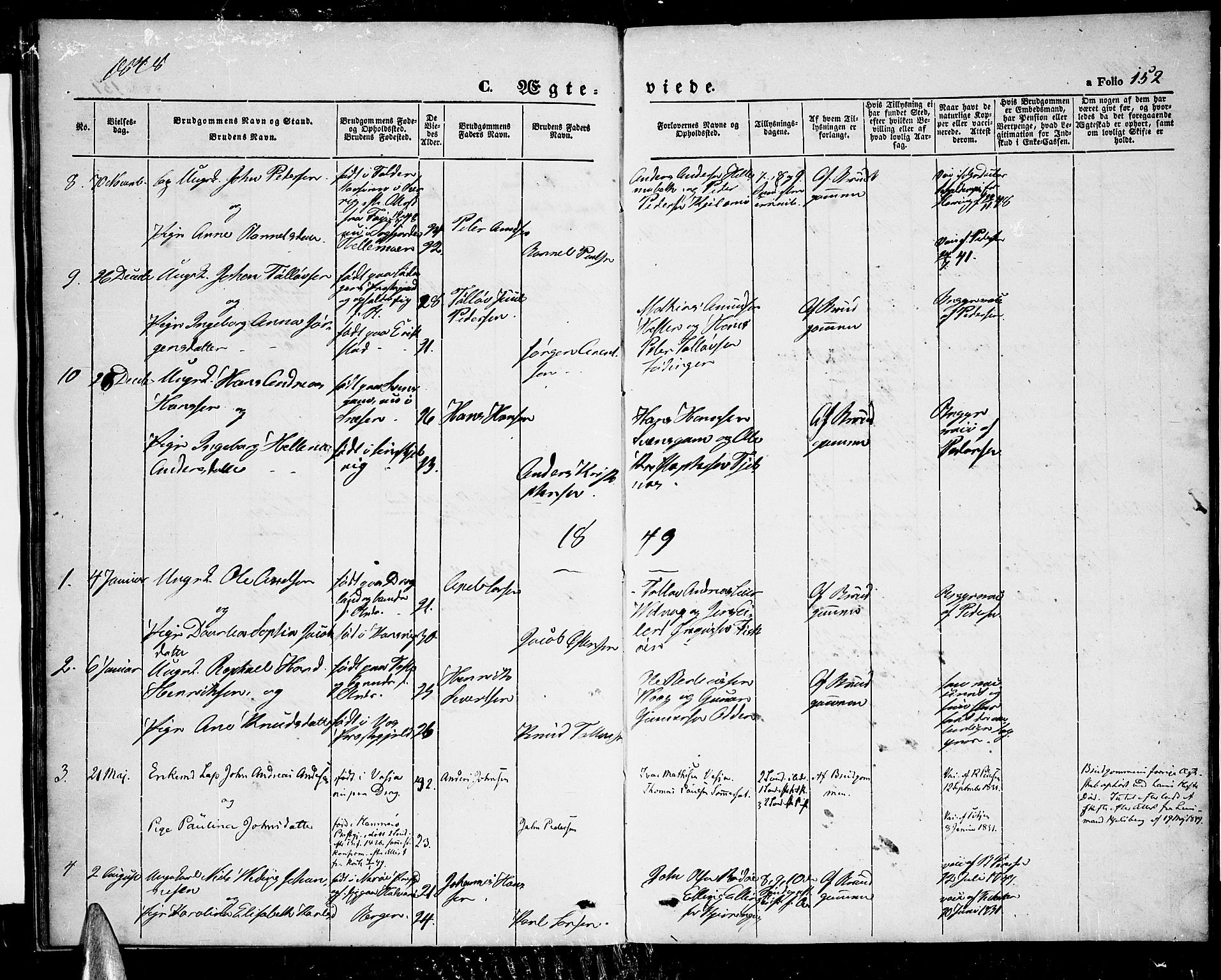 Ministerialprotokoller, klokkerbøker og fødselsregistre - Nordland, AV/SAT-A-1459/872/L1045: Parish register (copy) no. 872C01, 1840-1851, p. 152