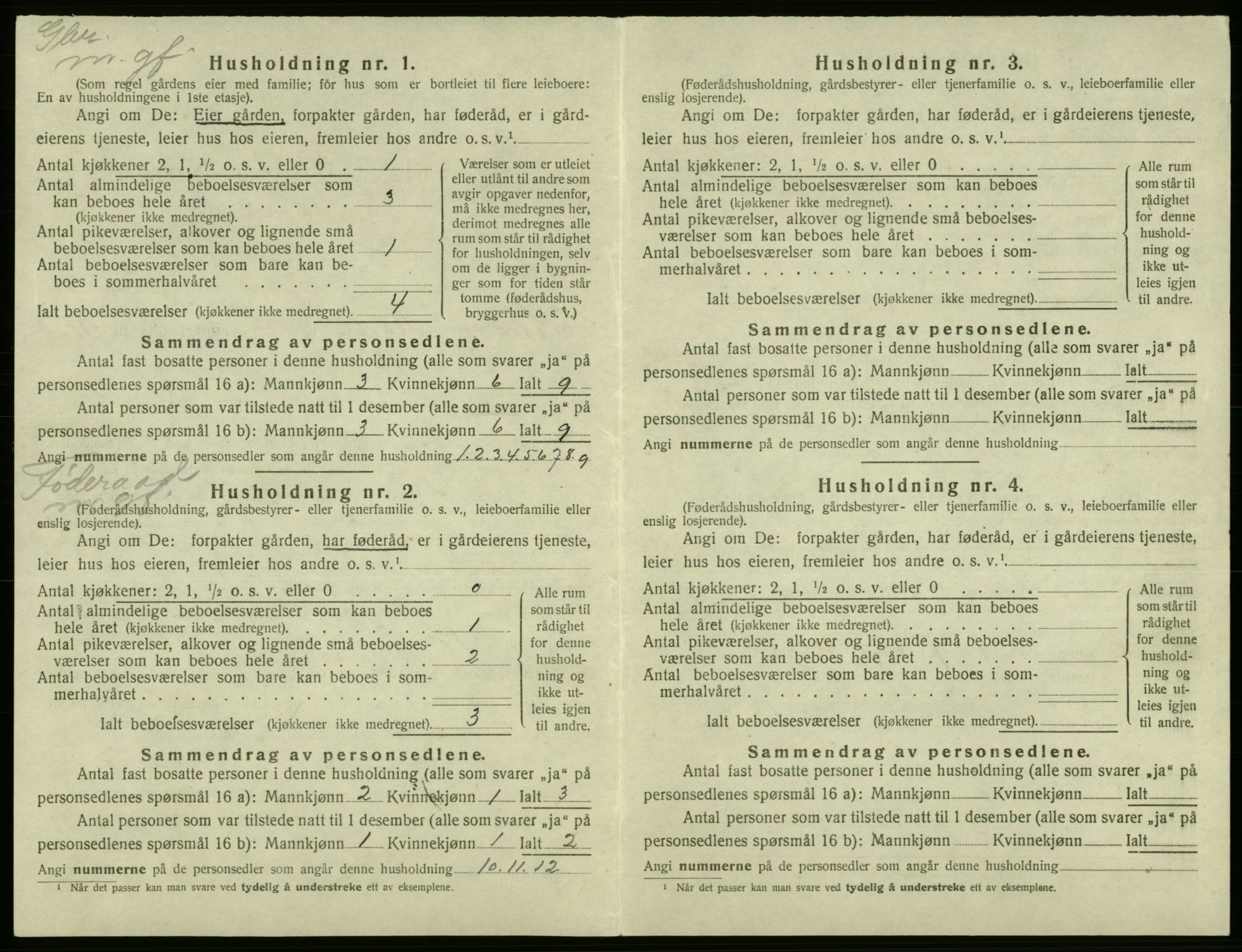 SAB, 1920 census for Kvam, 1920, p. 961