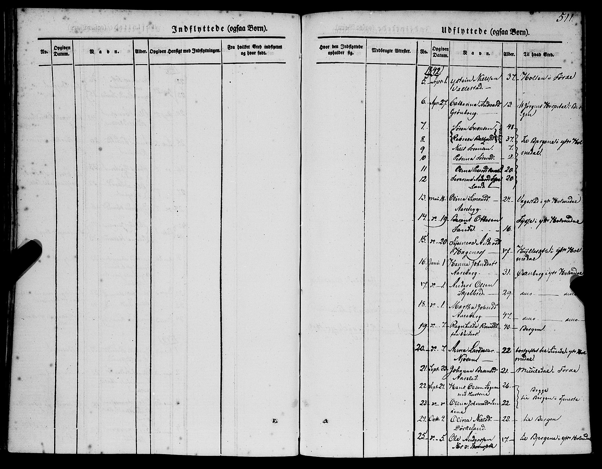 Gaular sokneprestembete, SAB/A-80001/H/Haa: Parish register (official) no. A 4II, 1841-1859, p. 511