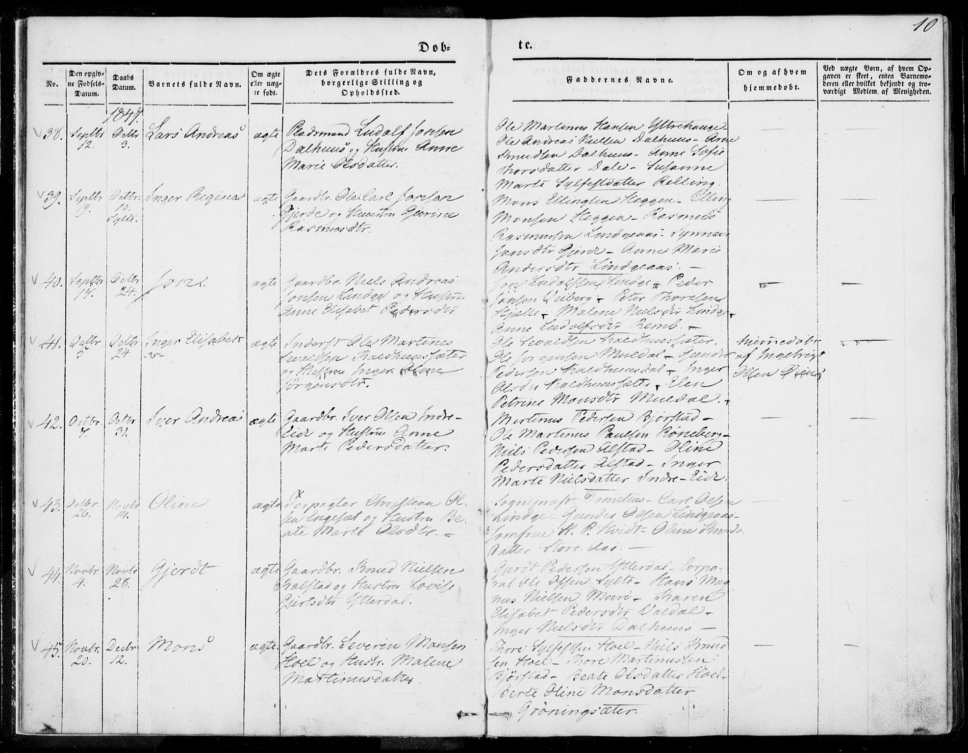 Ministerialprotokoller, klokkerbøker og fødselsregistre - Møre og Romsdal, SAT/A-1454/519/L0249: Parish register (official) no. 519A08, 1846-1868, p. 10