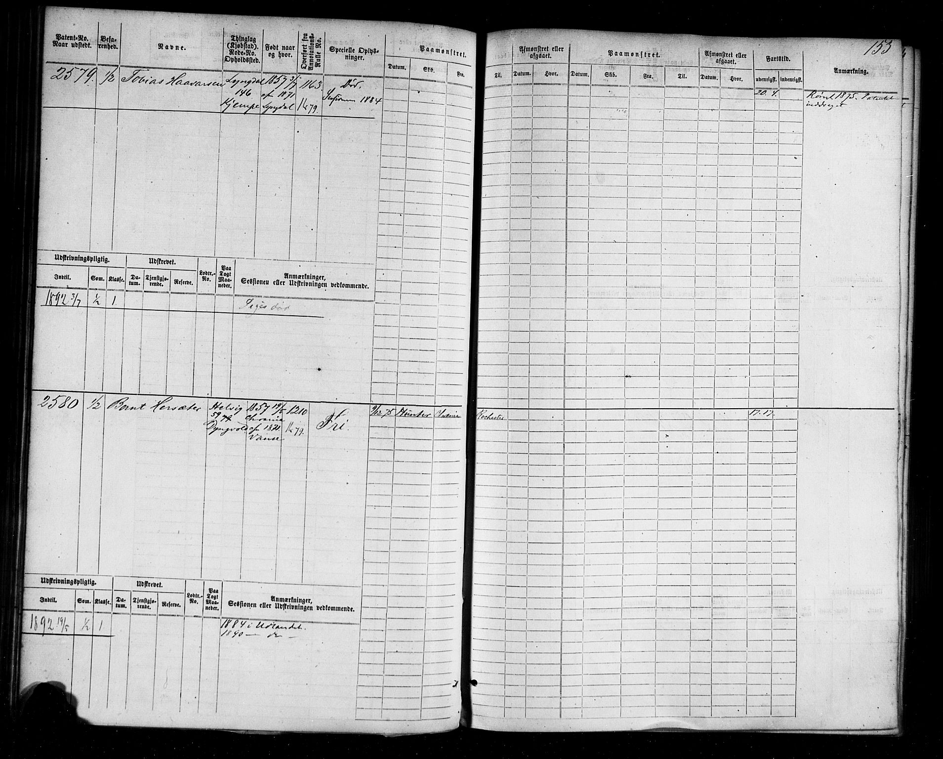 Farsund mønstringskrets, AV/SAK-2031-0017/F/Fb/L0004: Hovedrulle nr 2275-3040, M-7, 1875-1915, p. 157