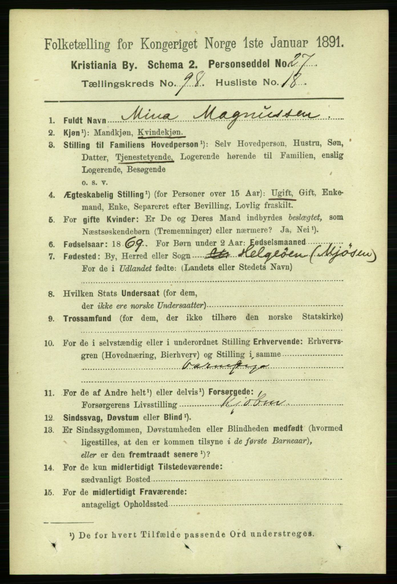 RA, 1891 census for 0301 Kristiania, 1891, p. 48260