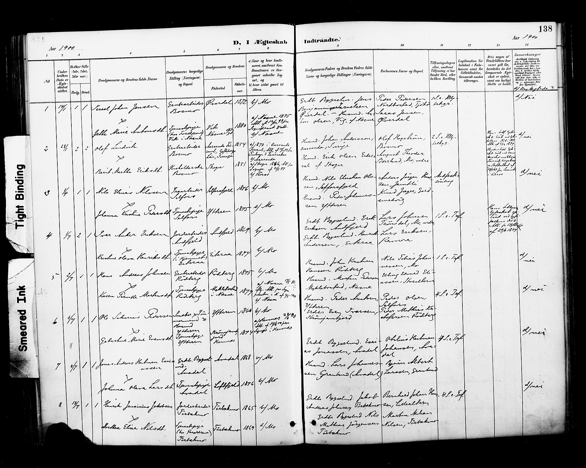 Ministerialprotokoller, klokkerbøker og fødselsregistre - Nordland, SAT/A-1459/827/L0401: Parish register (official) no. 827A13, 1887-1905, p. 138