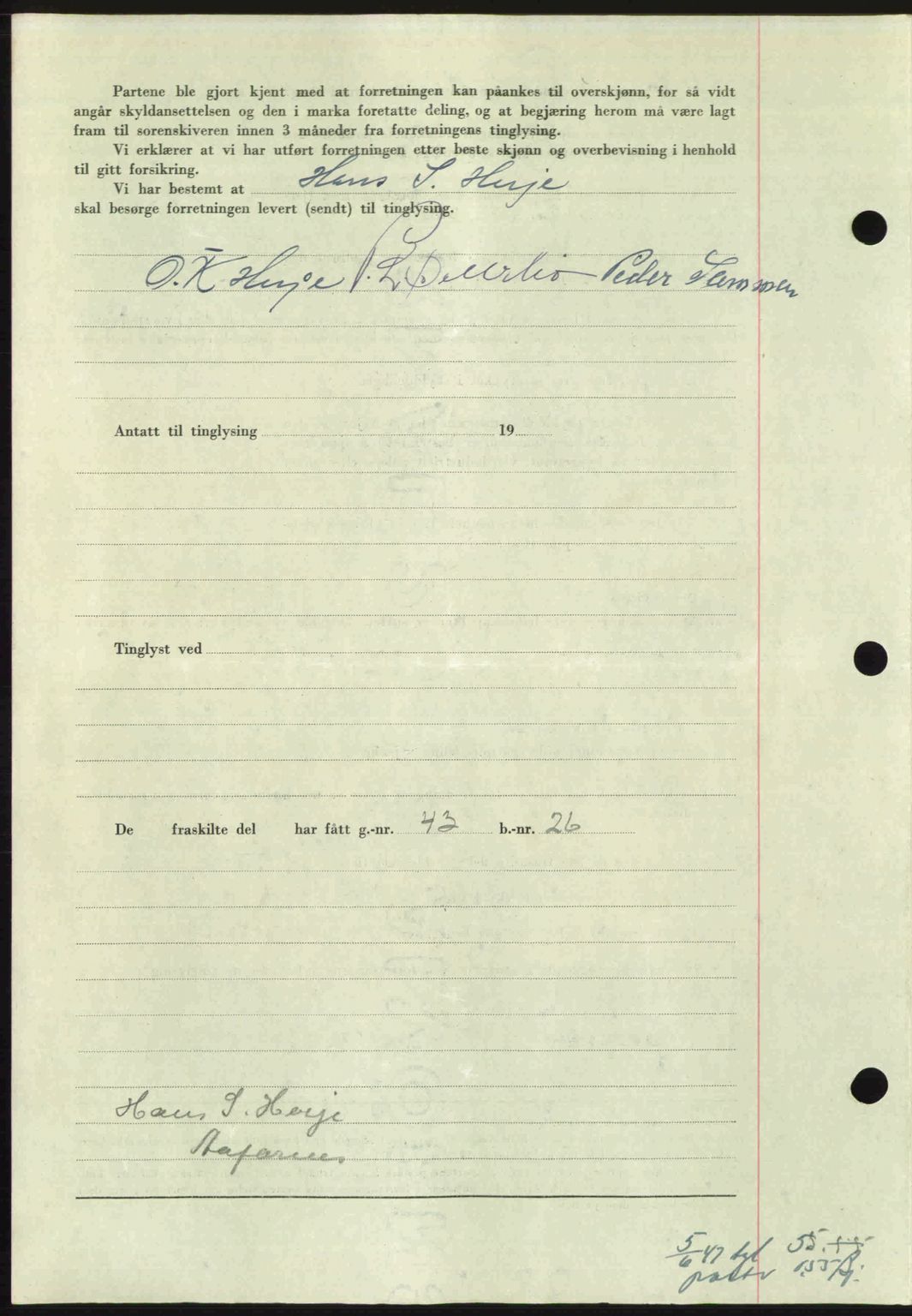 Romsdal sorenskriveri, AV/SAT-A-4149/1/2/2C: Mortgage book no. A23, 1947-1947, Diary no: : 1396/1947