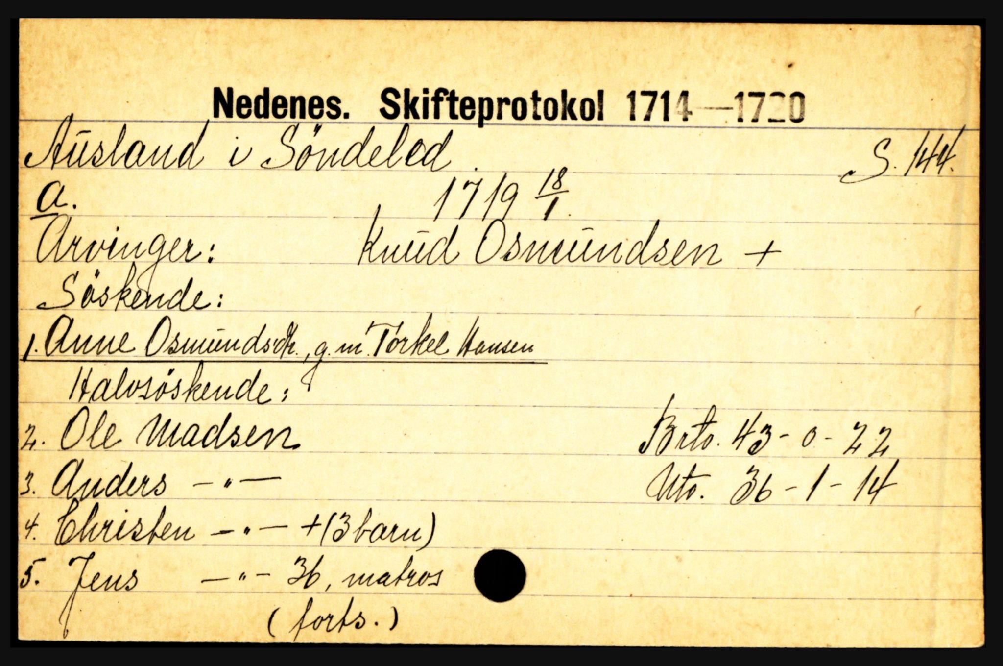 Nedenes sorenskriveri før 1824, AV/SAK-1221-0007/H, p. 1469