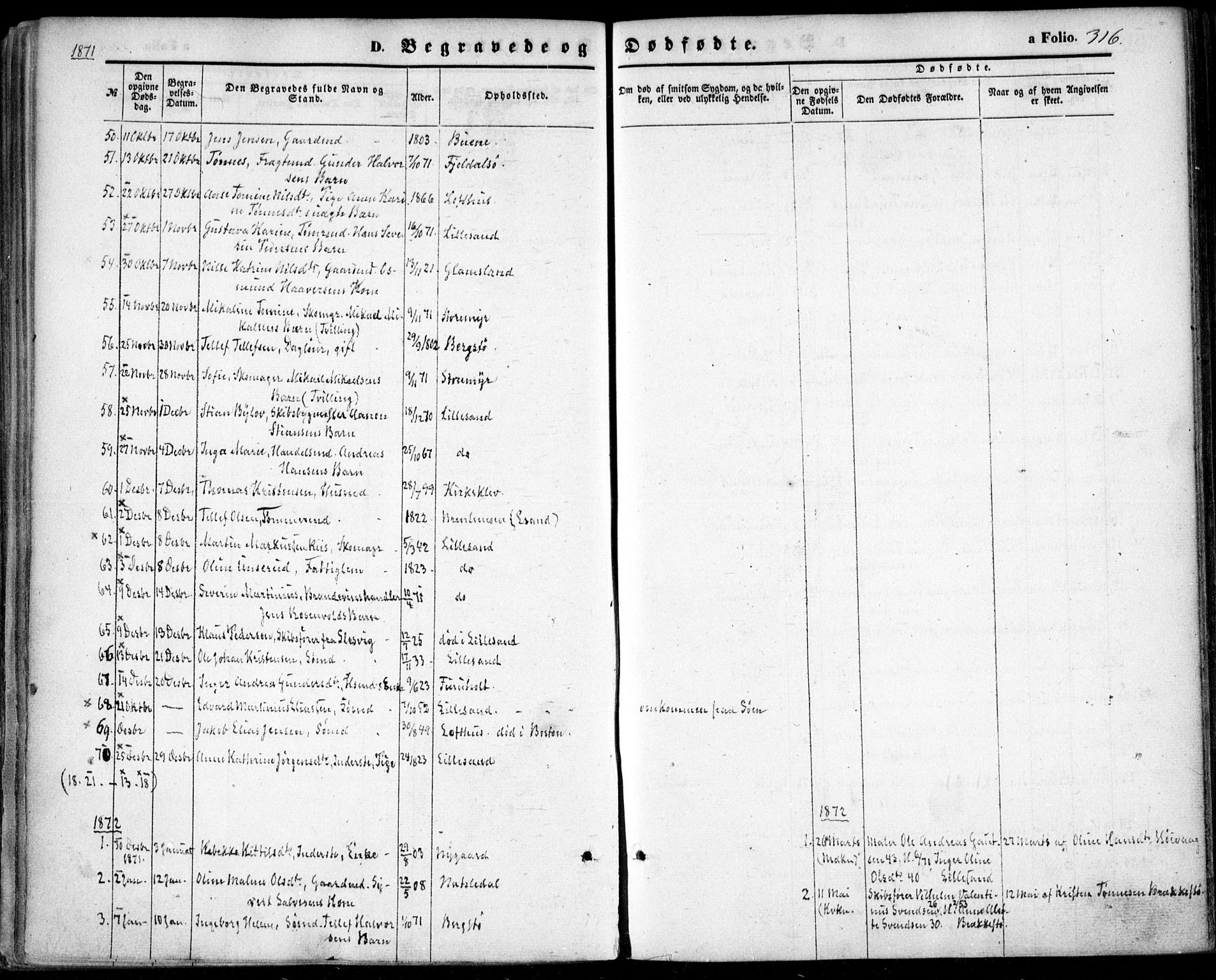 Vestre Moland sokneprestkontor, SAK/1111-0046/F/Fa/Fab/L0007: Parish register (official) no. A 7, 1859-1872, p. 316