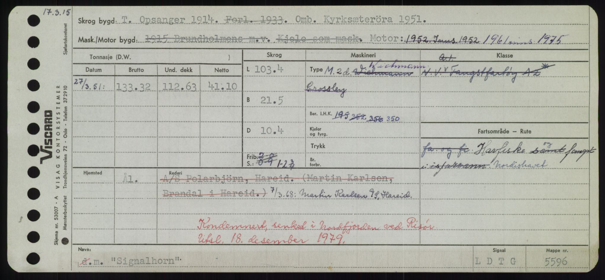 Sjøfartsdirektoratet med forløpere, Skipsmålingen, RA/S-1627/H/Hd/L0033: Fartøy, Sevi-Sjø, p. 79