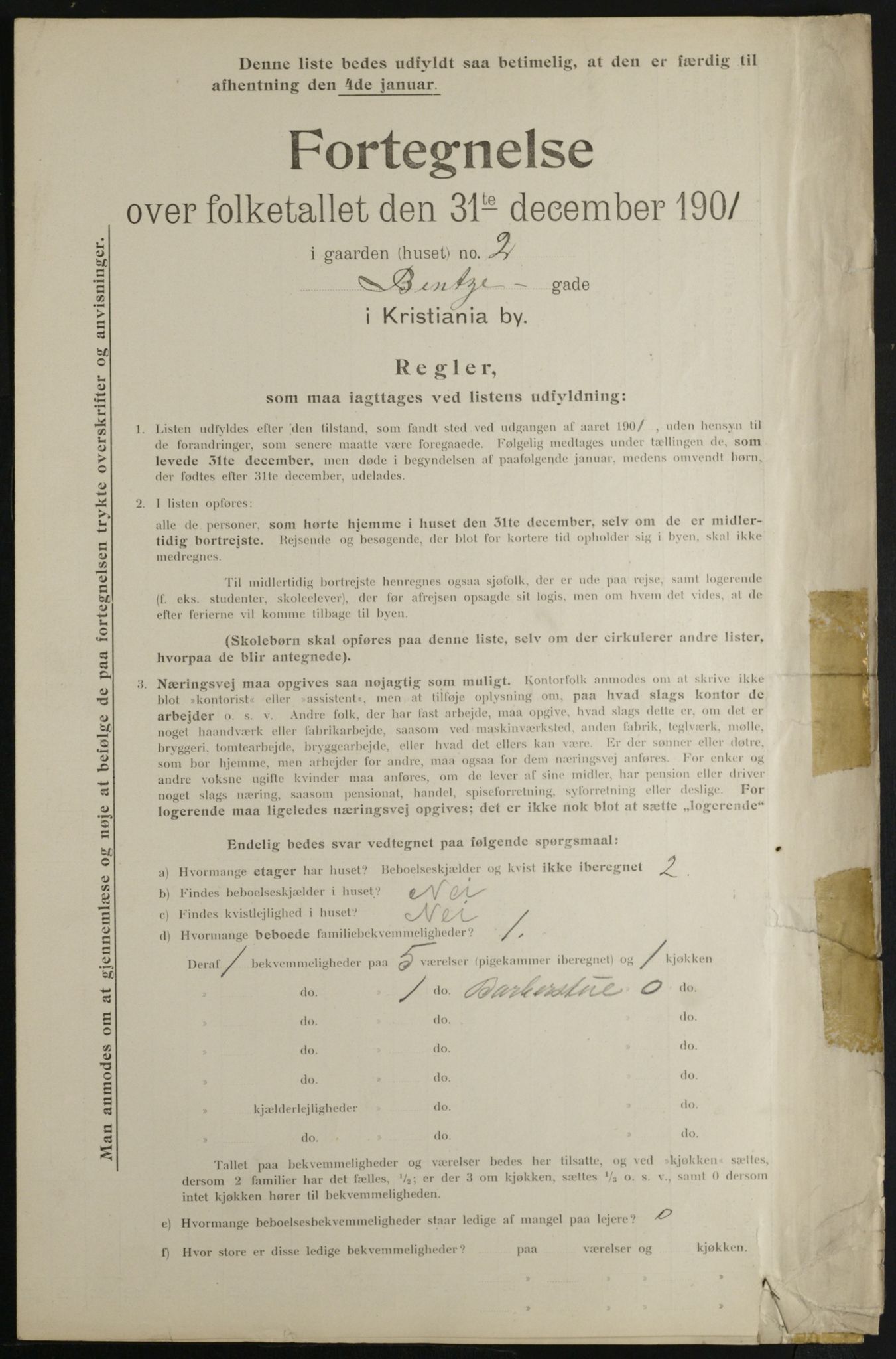 OBA, Municipal Census 1901 for Kristiania, 1901, p. 672