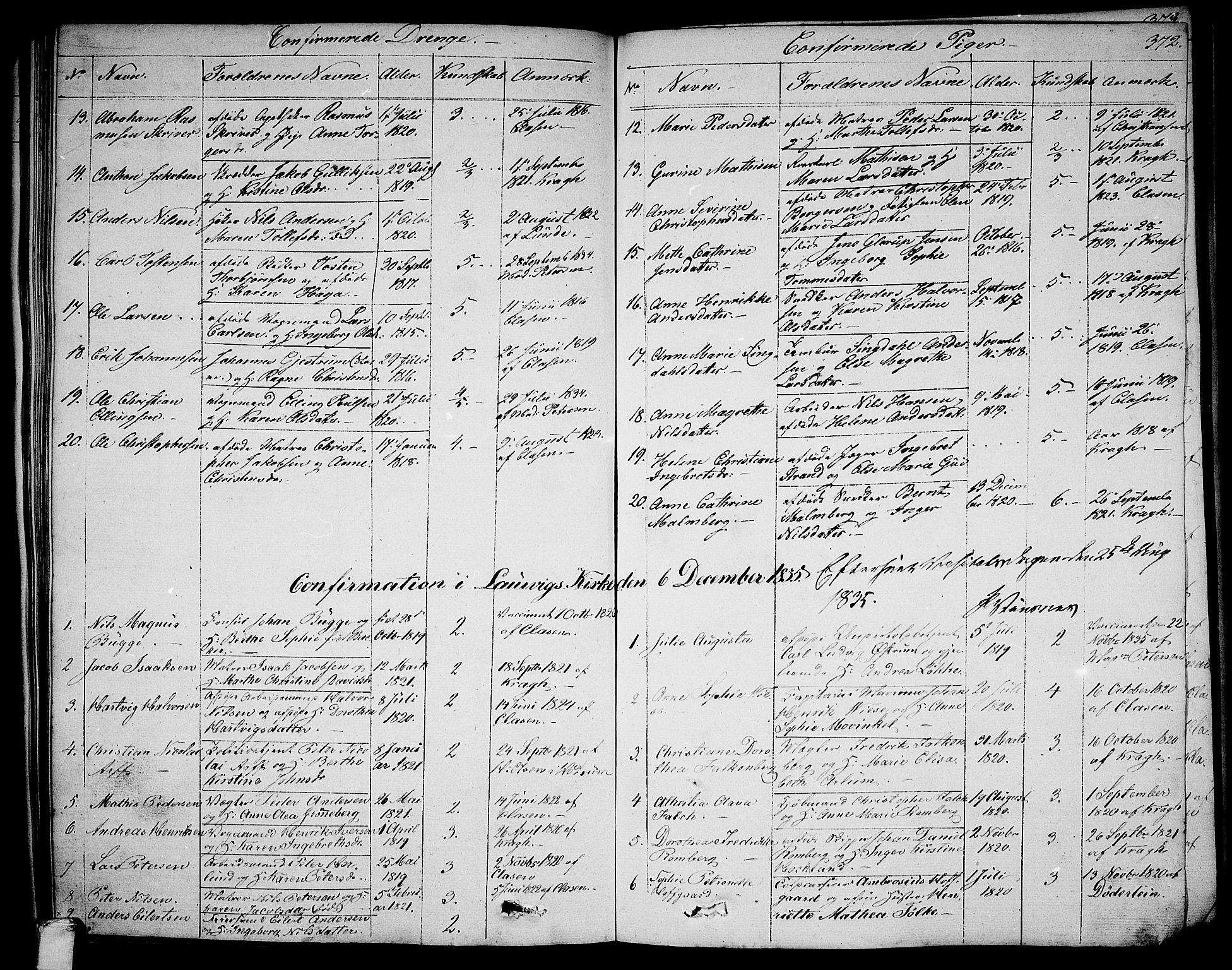 Larvik kirkebøker, AV/SAKO-A-352/G/Ga/L0003b: Parish register (copy) no. I 3B, 1830-1870, p. 372