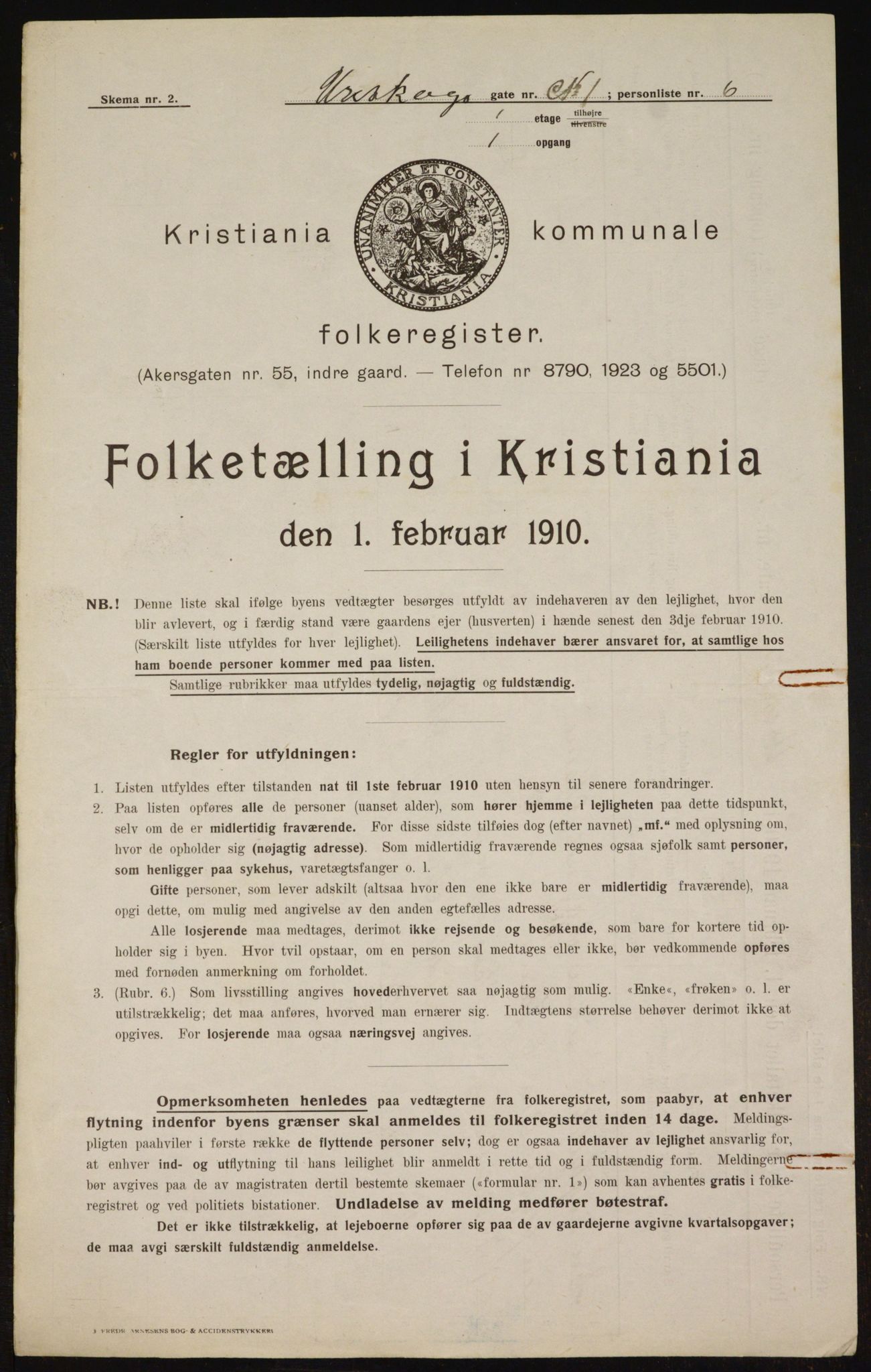 OBA, Municipal Census 1910 for Kristiania, 1910, p. 2435