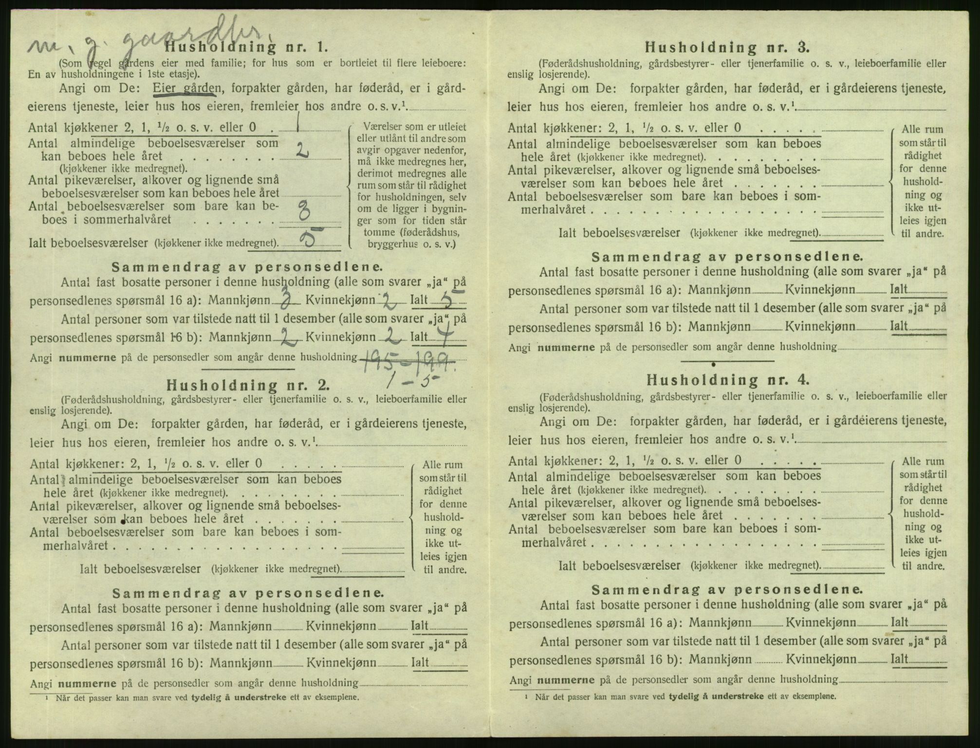 SAT, 1920 census for Vanylven, 1920, p. 290