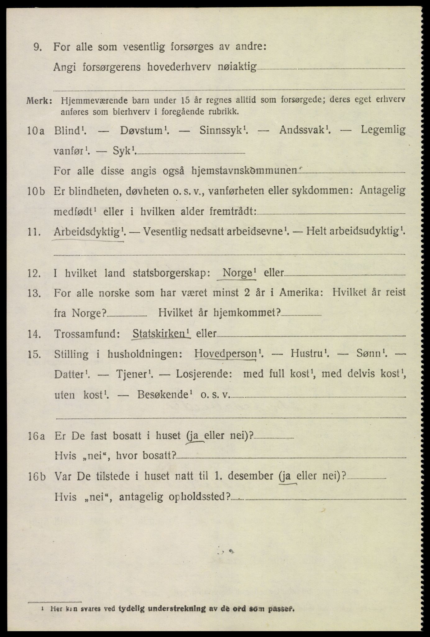 SAH, 1920 census for Vestre Toten, 1920, p. 2807