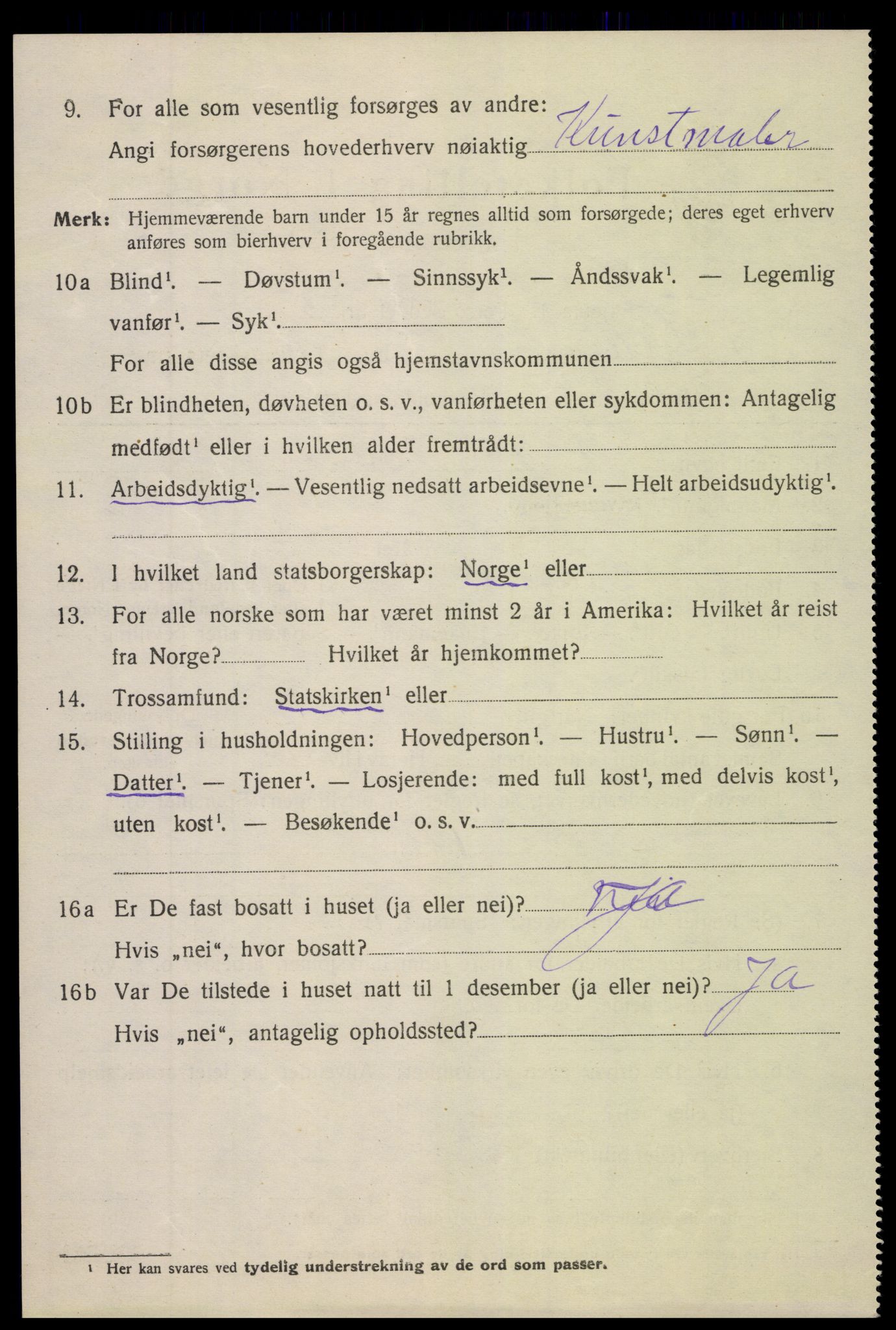 SAK, 1920 census for Lillesand, 1920, p. 2902