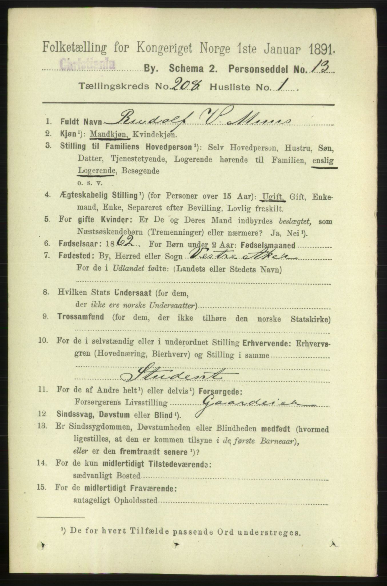 RA, 1891 census for 0301 Kristiania, 1891, p. 124829