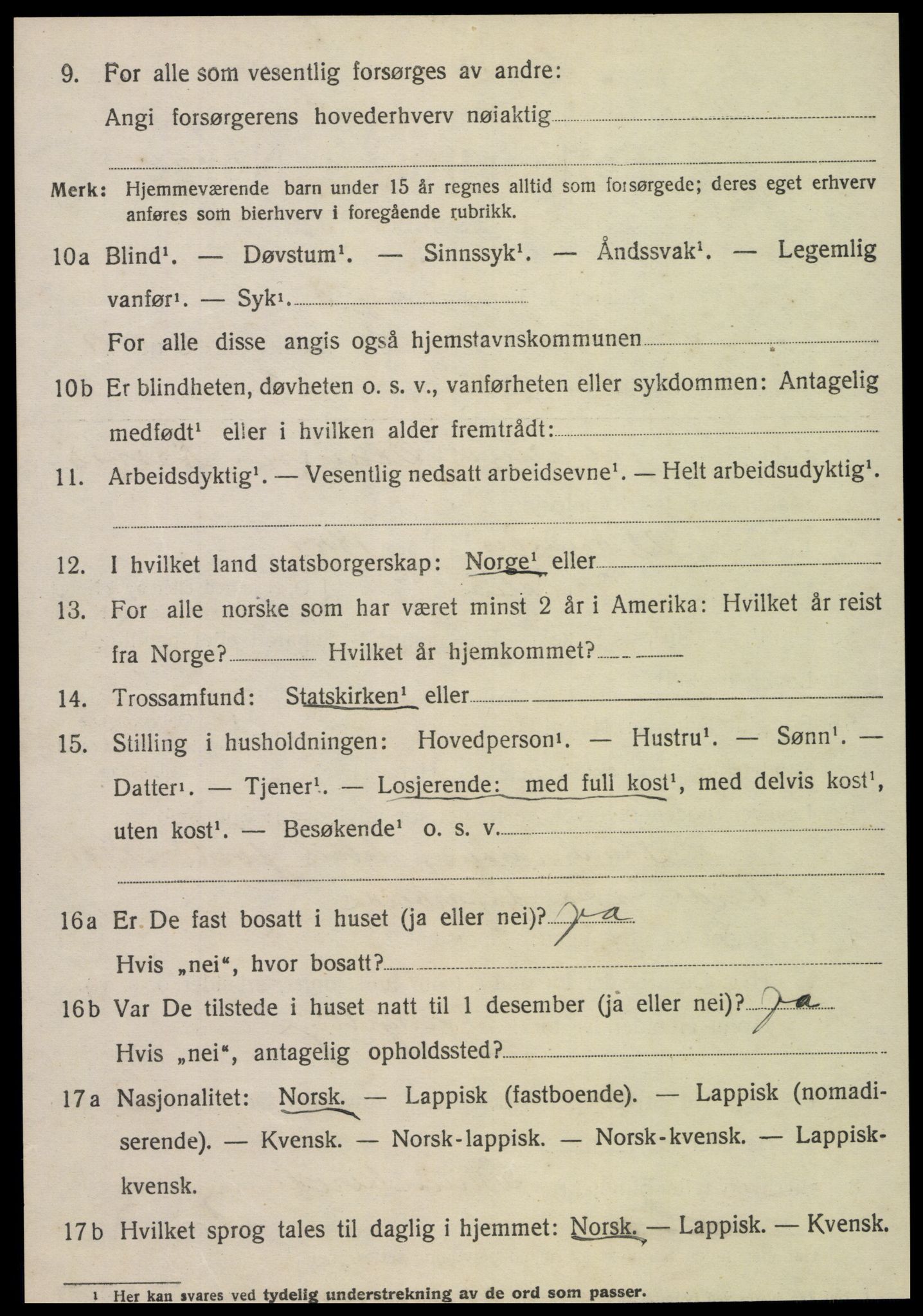 SAT, 1920 census for Snåsa, 1920, p. 2559