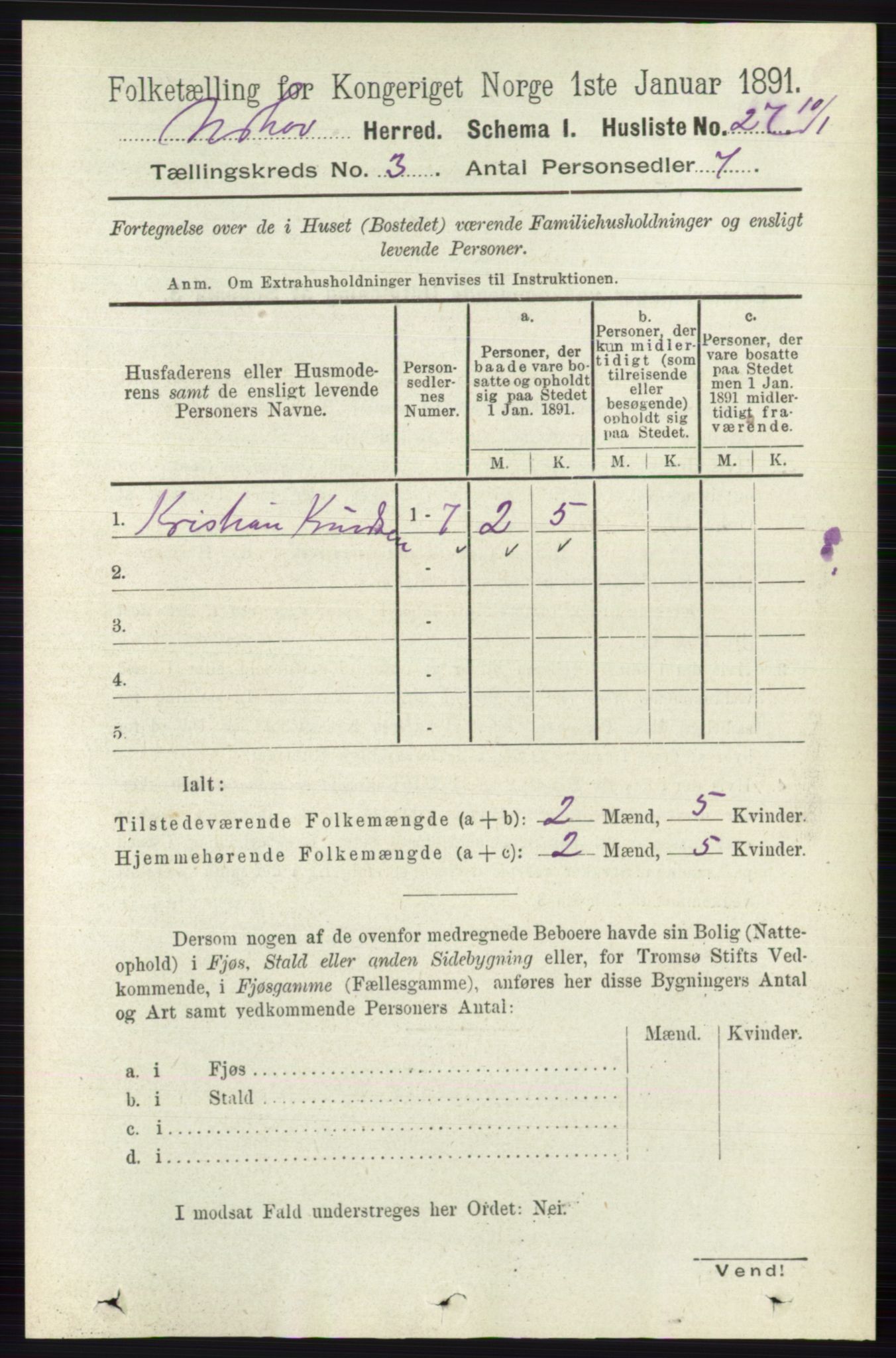 RA, 1891 census for 0613 Norderhov, 1891, p. 1187