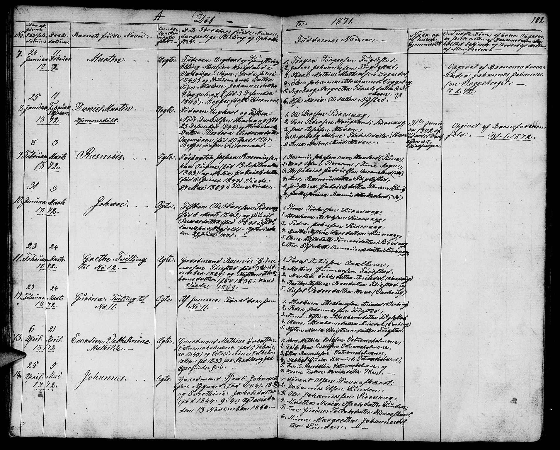 Eigersund sokneprestkontor, AV/SAST-A-101807/S09/L0003: Parish register (copy) no. B 3, 1846-1875, p. 102