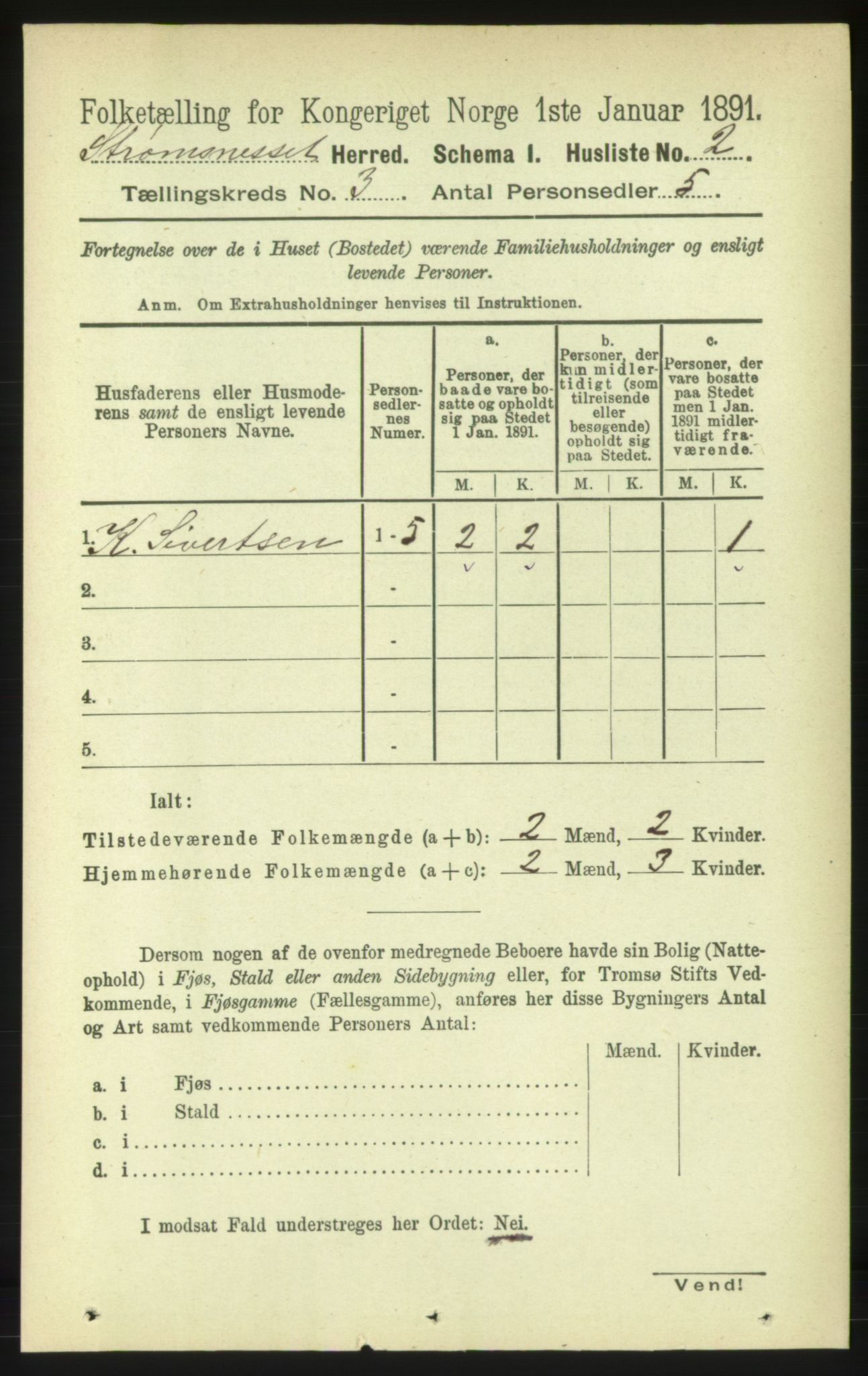 RA, 1891 census for 1559 Straumsnes, 1891, p. 425