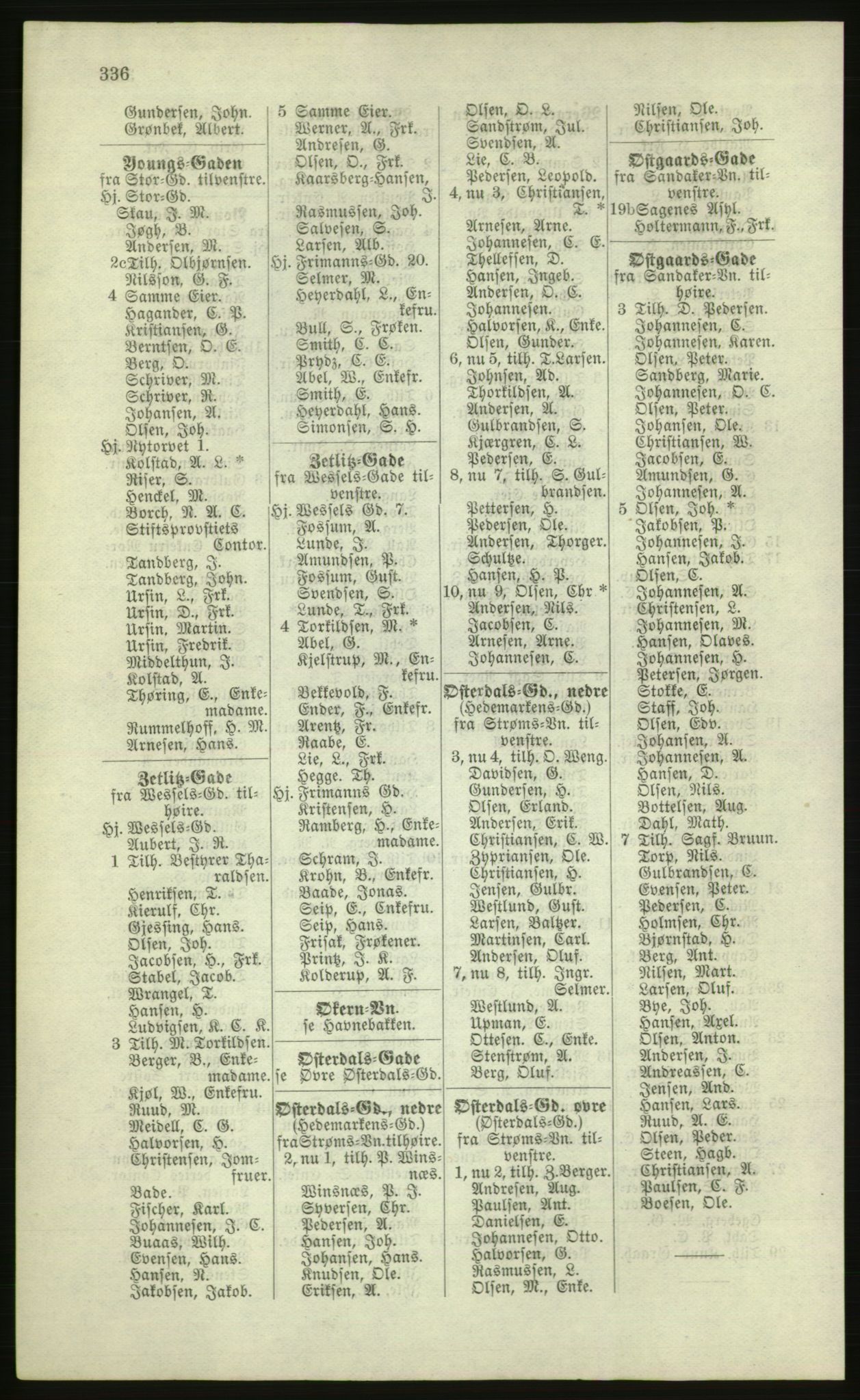 Kristiania/Oslo adressebok, PUBL/-, 1881, p. 336