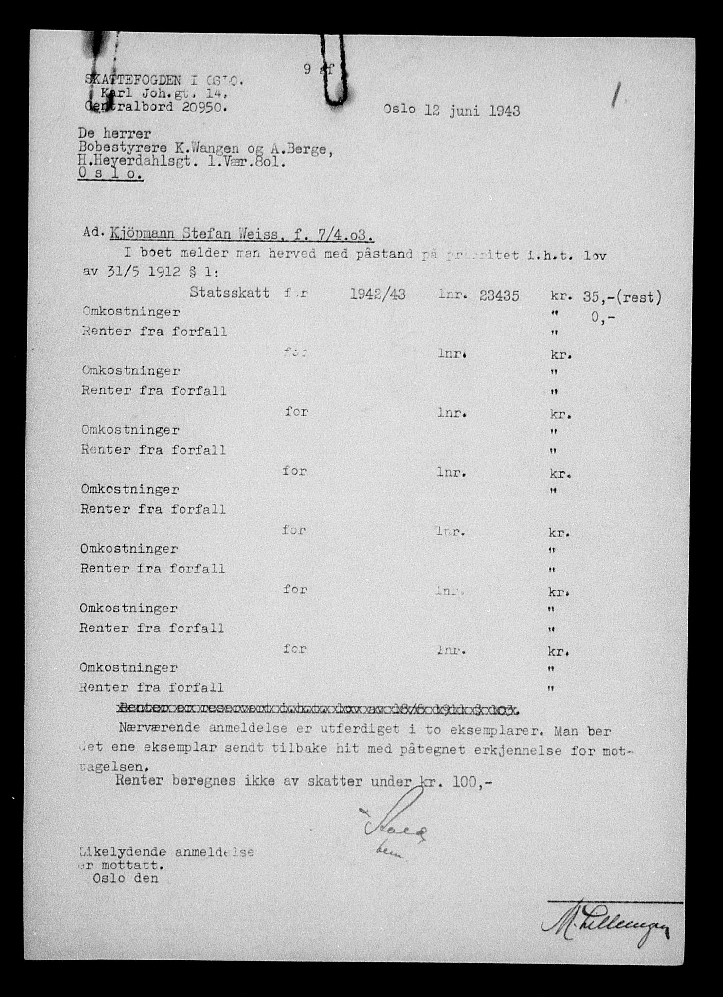 Justisdepartementet, Tilbakeføringskontoret for inndratte formuer, AV/RA-S-1564/H/Hc/Hcc/L0986: --, 1945-1947, p. 296